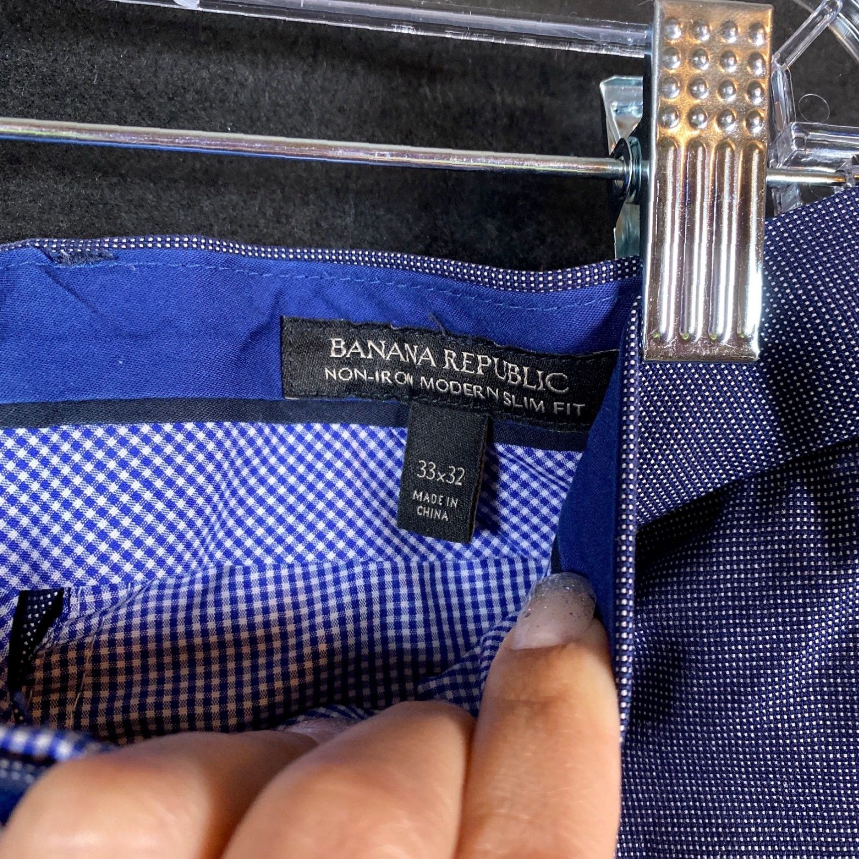 Banana Republic VINTAGE Banana Republic Mens Pants Blue Non Iron Modern Slim Fit 100% Cotton 33x32 34x30.5 Casual Business Workwear Formal Solid Chino Mens Size US 33 - 5 Thumbnail