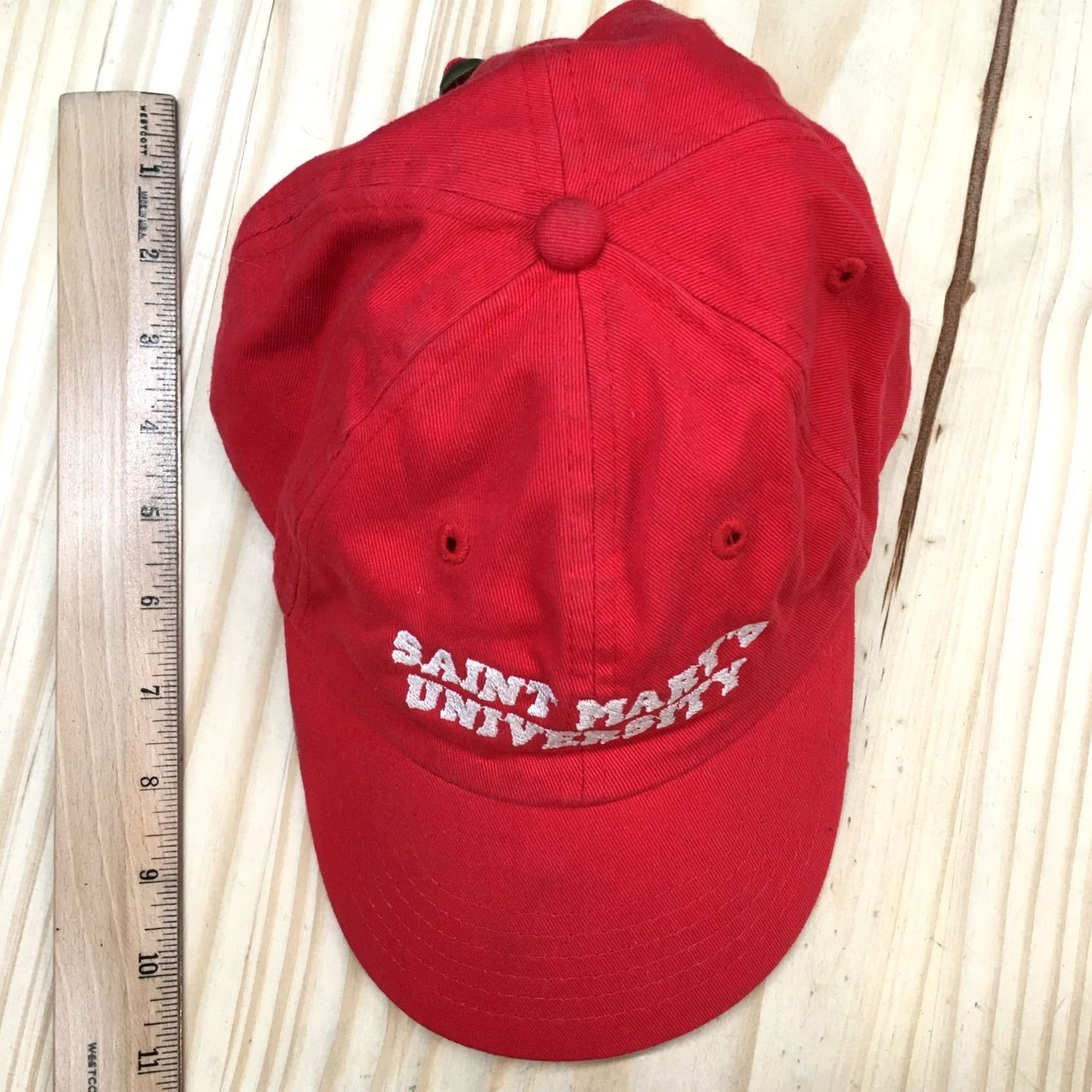 Vintage Saint Mary's University Baseball Cap Hat Mens Red One Size Adjustable Cotton Size ONE SIZE - 3 Thumbnail
