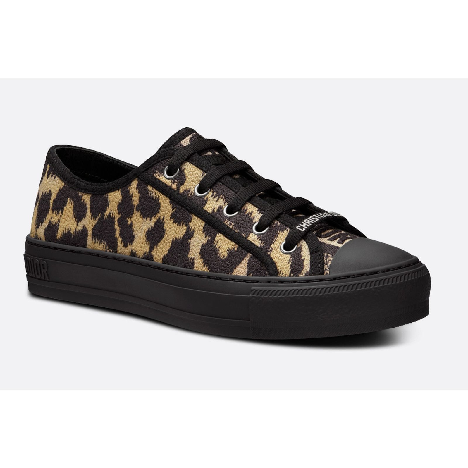 Dior Dior Walk'N'Dior Black Leopard Flat Low Top Sneaker 38.5 Size US 8.5 / IT 38.5 - 3 Thumbnail