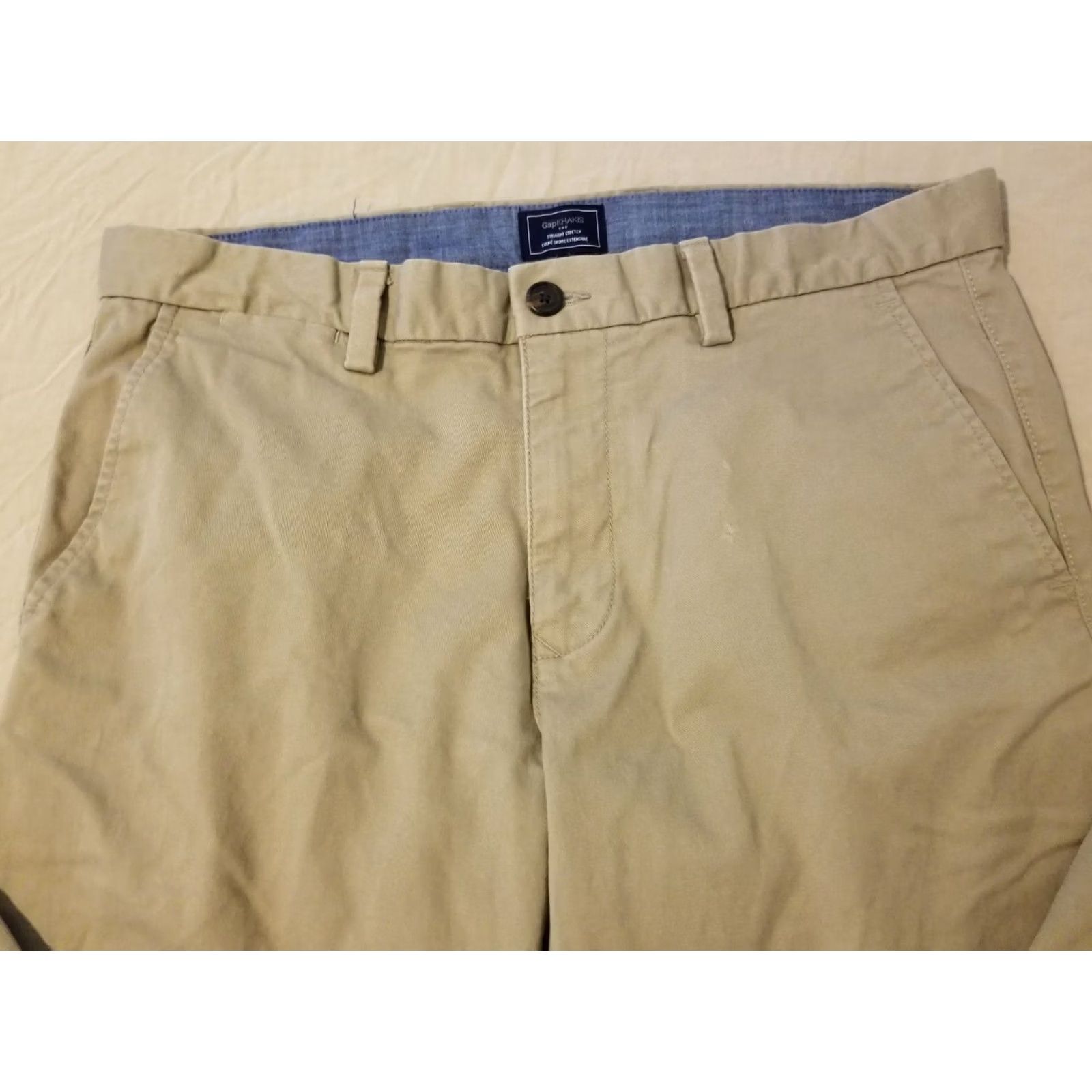 Gap Mens GAP Khaki Pants Chino Trouser Cotton 33x30 Beige Mens Size US 33 - 4 Thumbnail