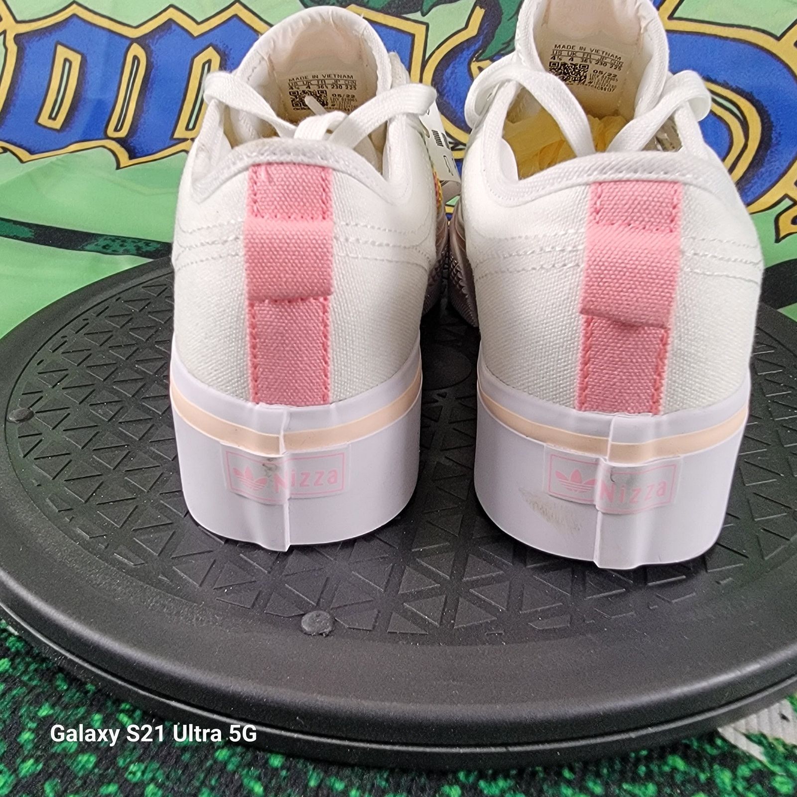 Adidas ADIDAS (GS) NIZZA PLATFORM J White/Pink/Multi Girls Size 4.5 Size US 4.5 / IT 34.5 - 4 Thumbnail