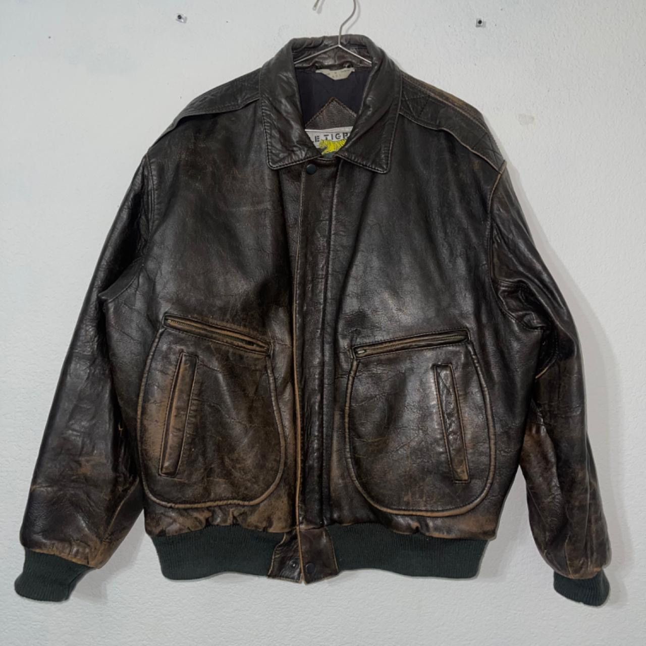 Vintage Vintage Le Tigre Brown Leather Jacket "Safe Sex Brothel" Size US XL / EU 56 / 4 - 1 Thumbnail