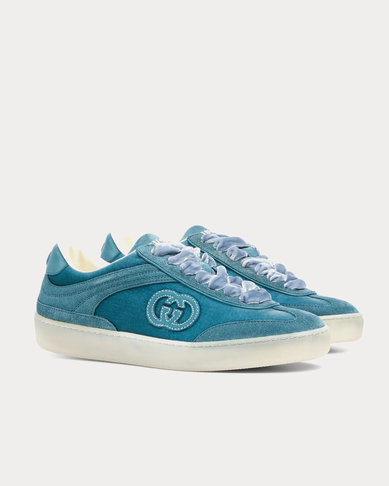 Gucci o1loc1c0326 812656 Women's G75 Sneakers in Blue Size US 6.5 / IT 36.5 - 3 Thumbnail