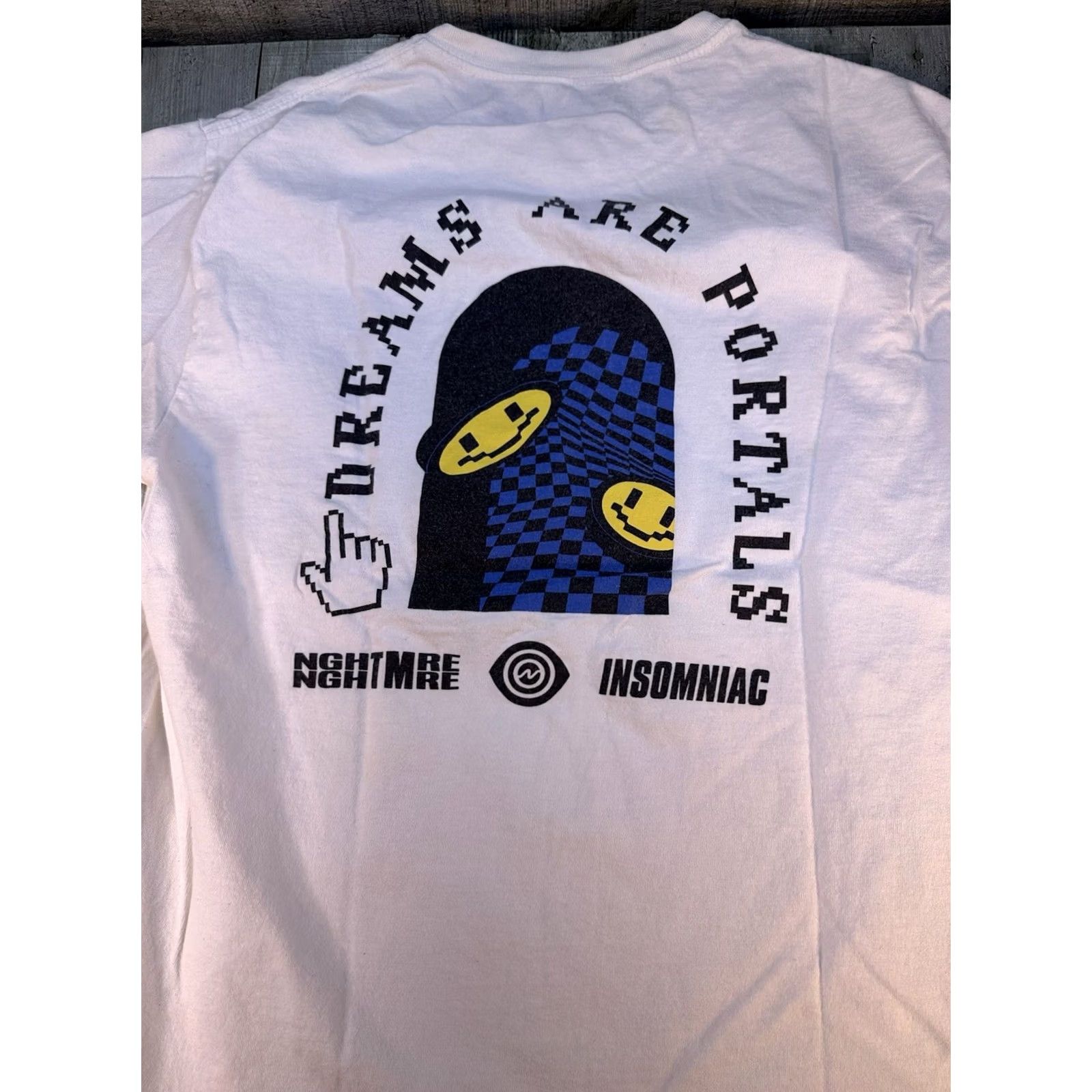 Vintage Dreams Are Portals Graphic T-Shirt Insomniac NGHTMRE White Short Sleeve Mens Large Size US L / EU 52-54 / 3 - 3 Thumbnail