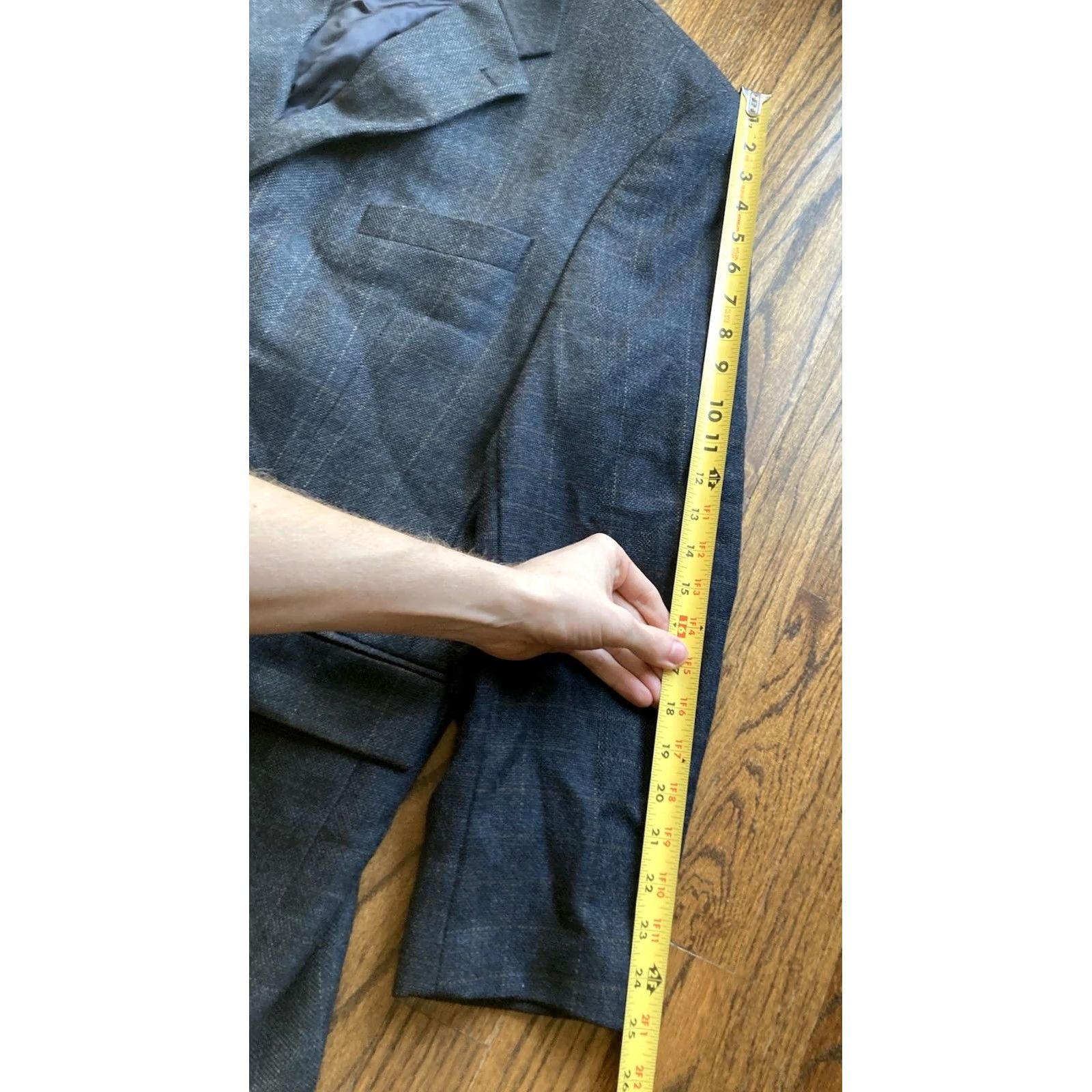 Ralph Lauren Lauren Ralph Lauren Blazer Jacket Mens Size 44R Blue Navy Plaid Check Wool 3 Button Size 44R - 7 Thumbnail