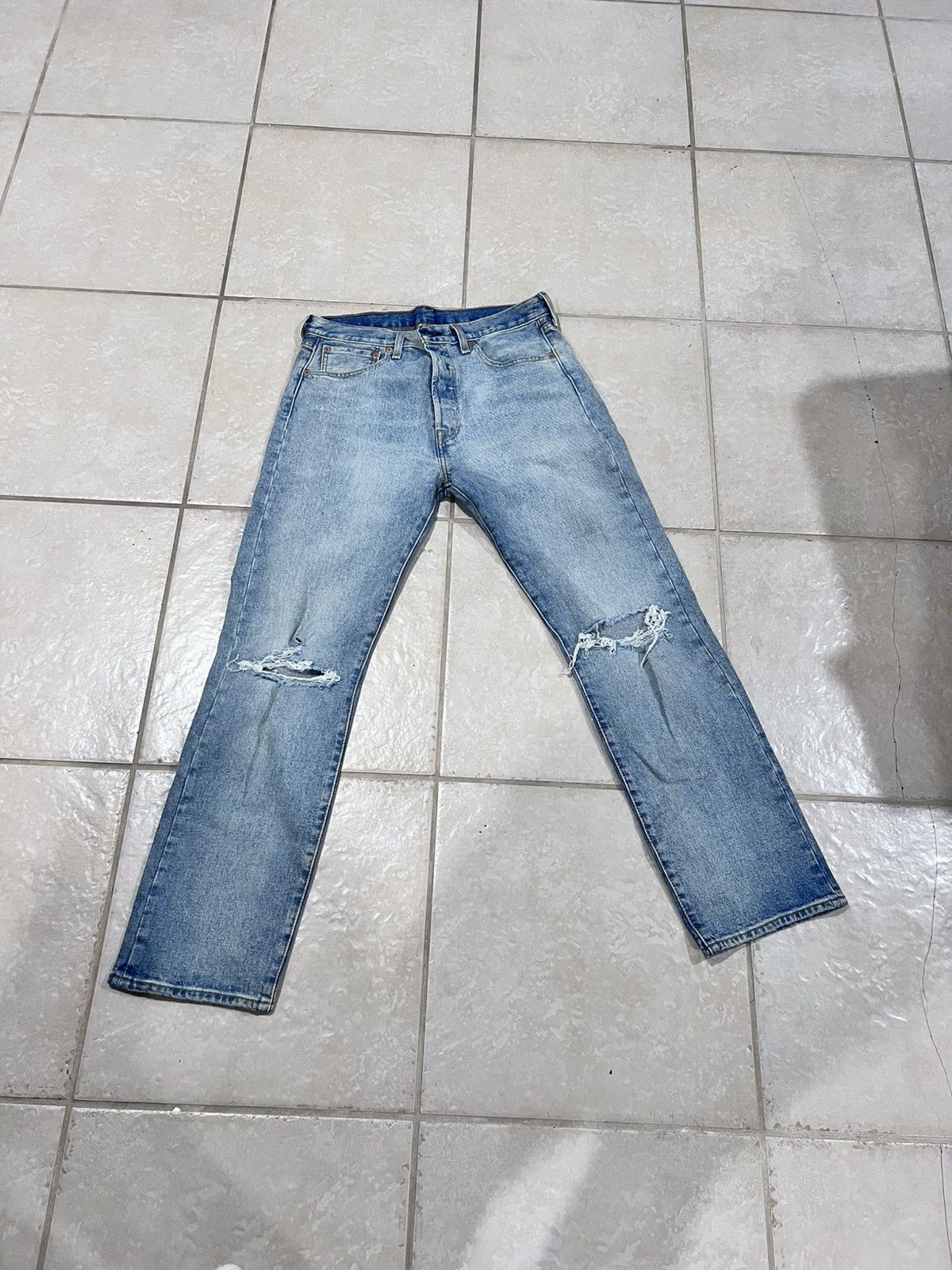 Levi's Levis brand new deadstock 501 ripped jeans Size US 33 - 1 Thumbnail