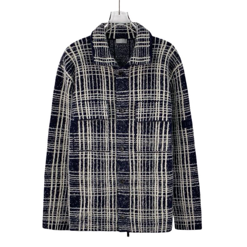 Dior Dior Color-blocked striped cotton lapel single-breasted lo Size US L / EU 52-54 / 3 - 1 Thumbnail