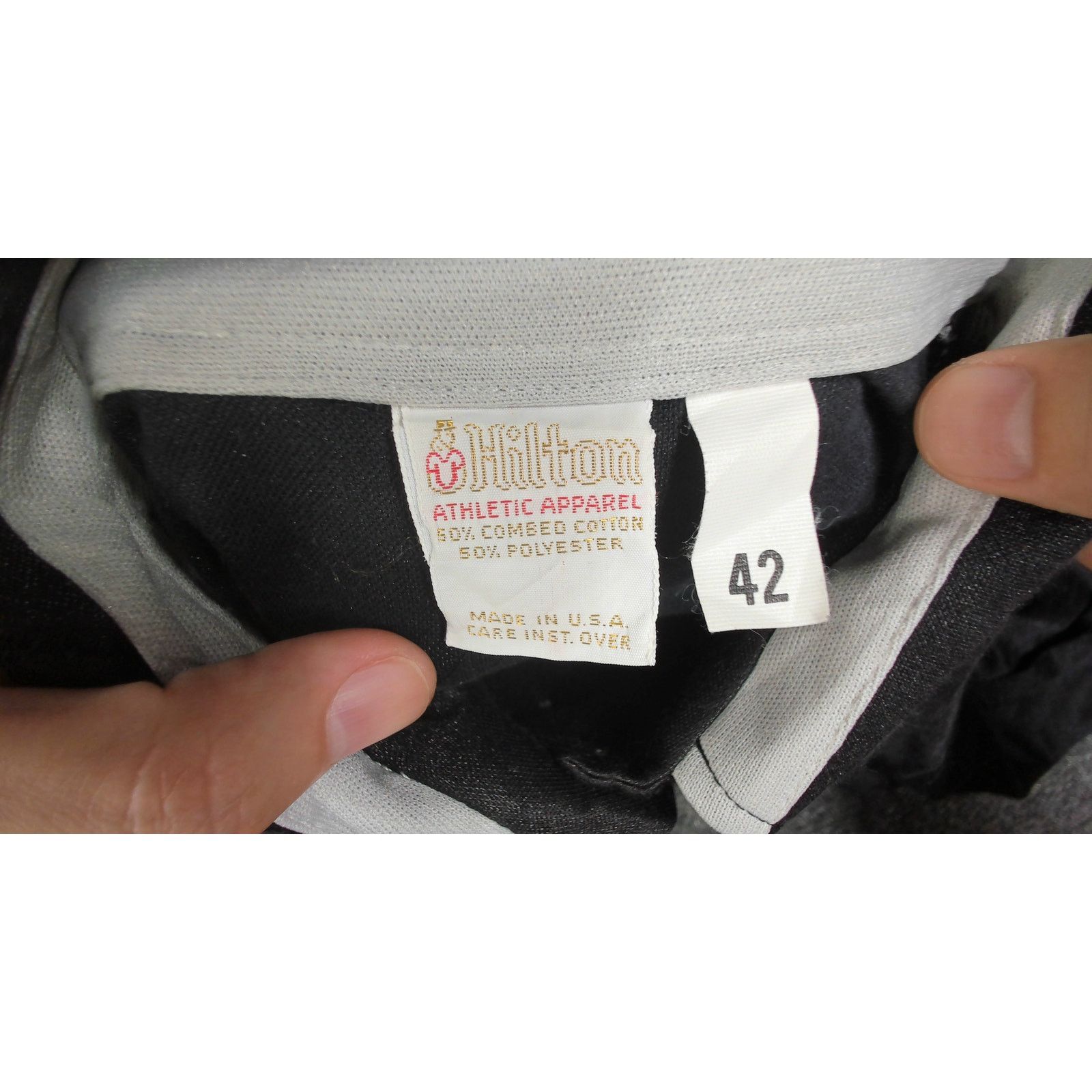 Vintage Hilton x Vintage - 70s Boxy Single Stitch Striped Polo Size US L / EU 52-54 / 3 - 4 Thumbnail