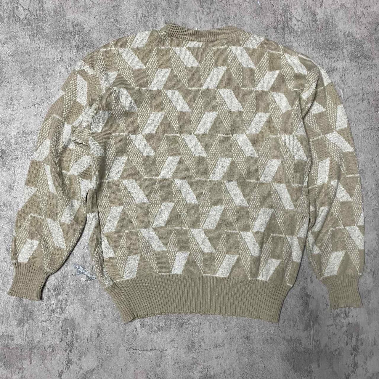 Other Cream and tan vintage 90s geometric pattern sweater knitwear Size US M / EU 48-50 / 2 - 4 Thumbnail