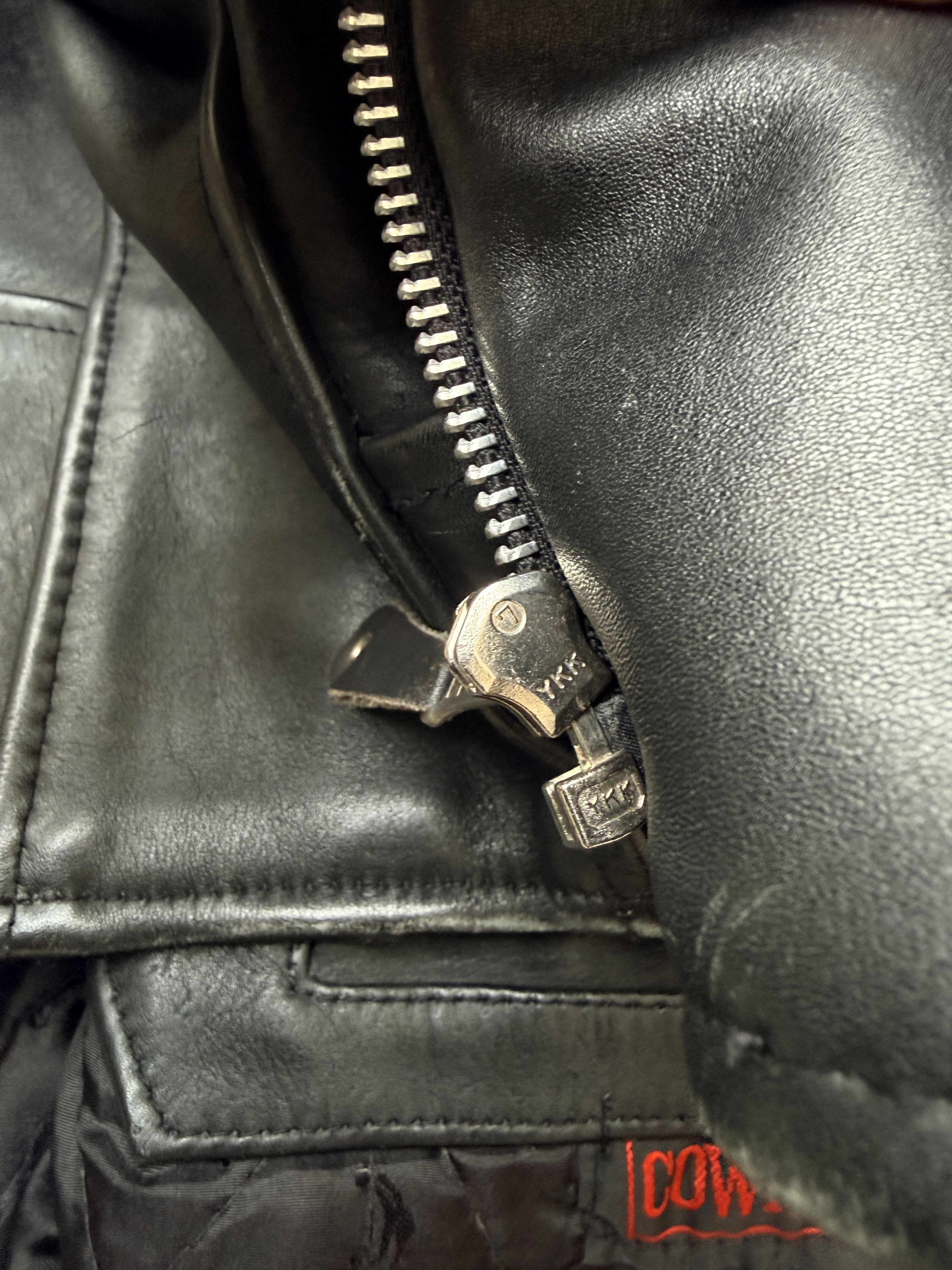 Vintage vintage black leather jacket flames punk rock biker rider Size US XL / EU 56 / 4 - 10 Thumbnail