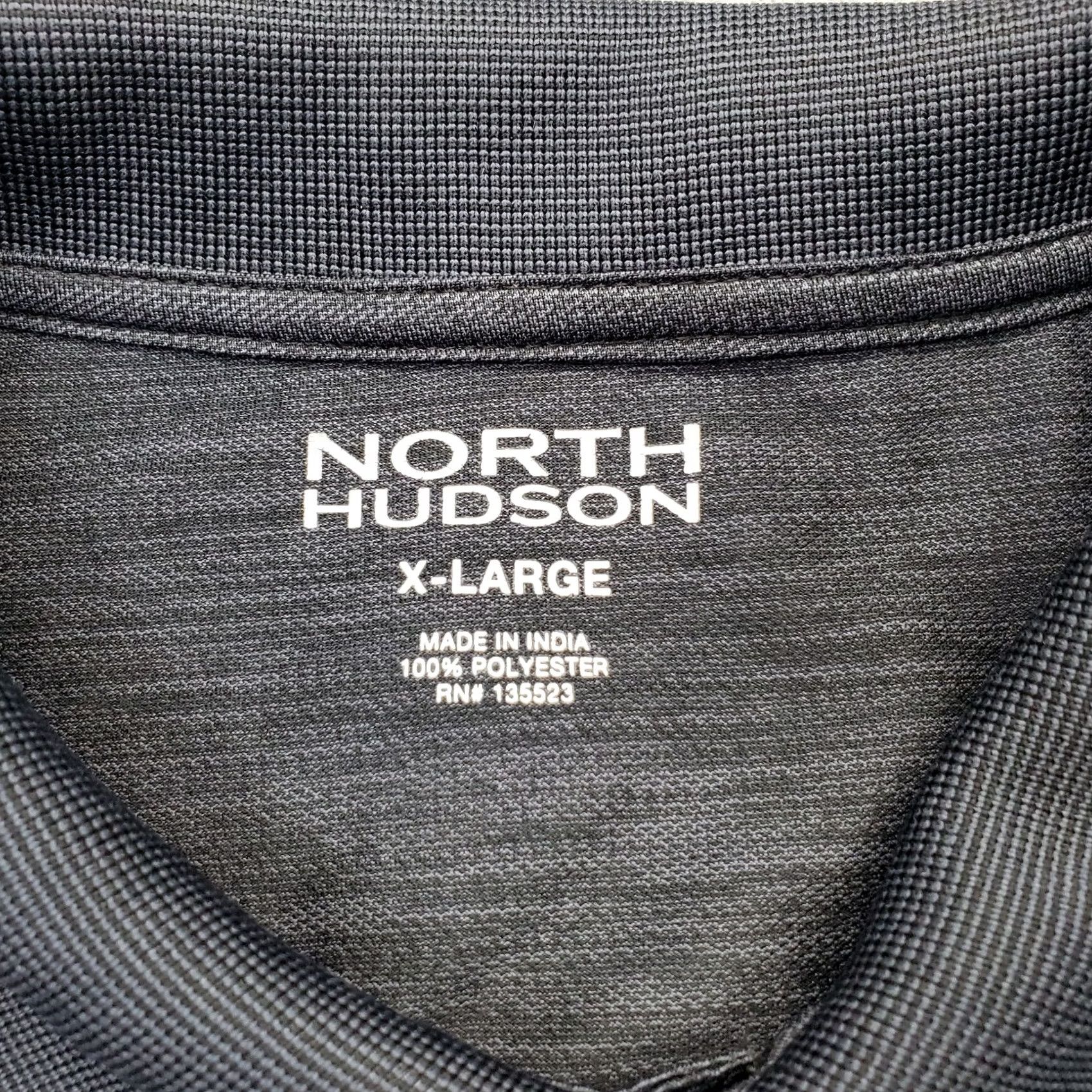 Hudson North Hudson Polo Shirt Mens XL Gray Space Dye Short Sleeve Slit Button Collar Polo Shirt Size US XL / EU 56 / 4 - 6 Thumbnail