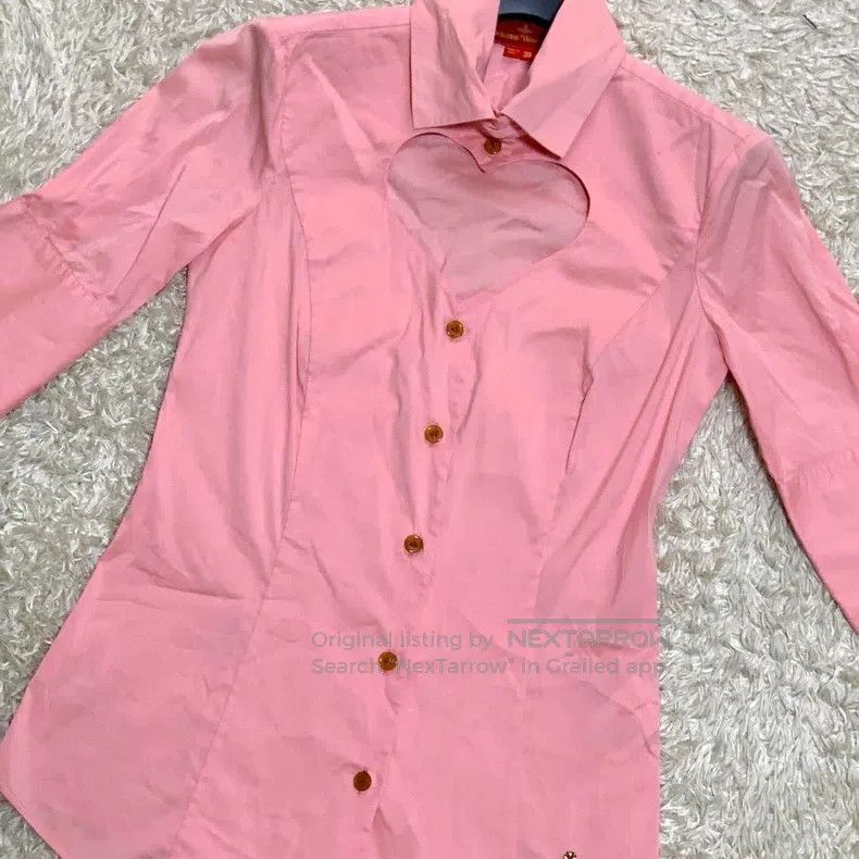 Vivienne Westwood Vivienne Westwood Pink Heart Cutout Saturn Embroidered Shi Size XS / US 0-2 / IT 36-38 - 3 Thumbnail