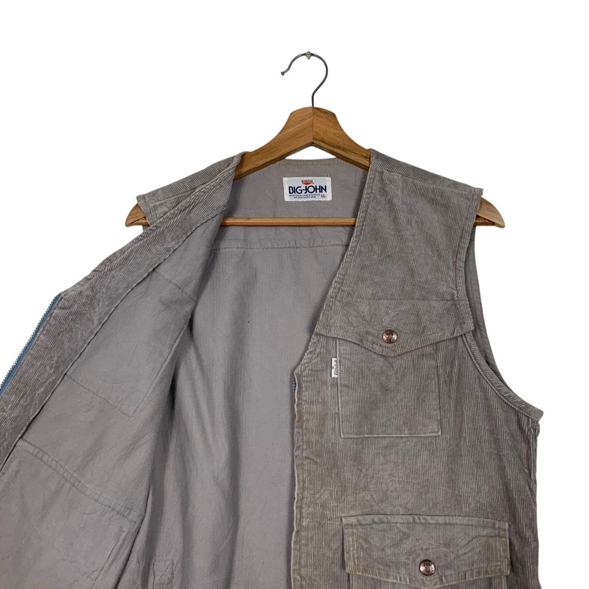 Big John Vintage 90's BIG JOHN Worker Corduroy Vest #2495-C112 Size US L / EU 52-54 / 3 - 10 Thumbnail