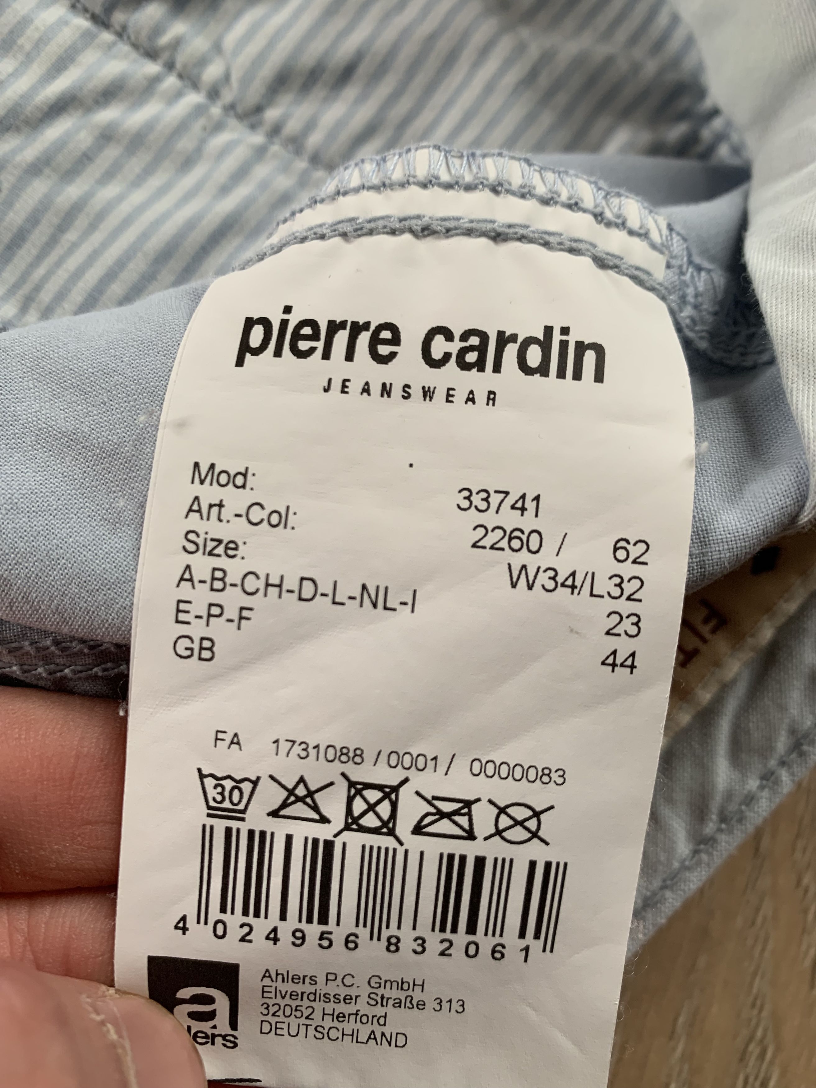 Designer × Pierre Cardin Pierre Cardin Casual Light Blue Cotton Pants Size US 34 / EU 50 - 9 Thumbnail