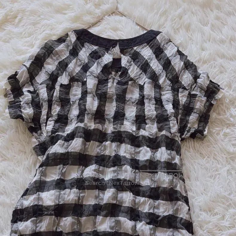 Comme des Garcons Comme des Garcons Silk-linen short-sleeved plaid skirt Size M / US 6-8 / IT 42-44 - 5 Thumbnail