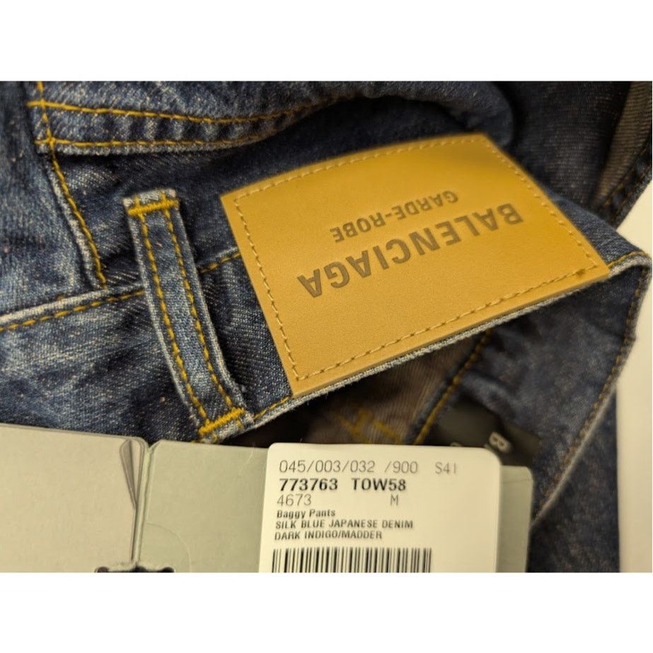 Balenciaga o1rshd1 Silk Denim Baggy Pants in Dark Indigo Size US 32 / EU 48 - 22 Thumbnail