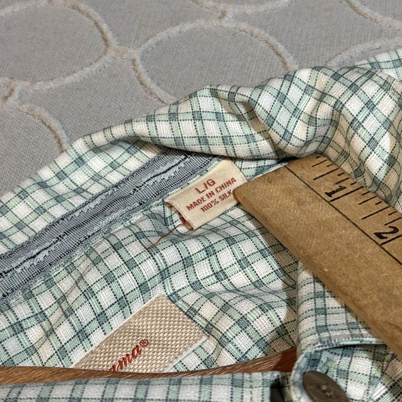Tommy Bahama Tommy Bahama Shirt Mens Large Green Blue Plaid Silk Button-Up Short Sleeve Pocketed Breathable Lightweight Casual Resort Wear Mens Size US L / EU 52-54 / 3 - 4 Thumbnail