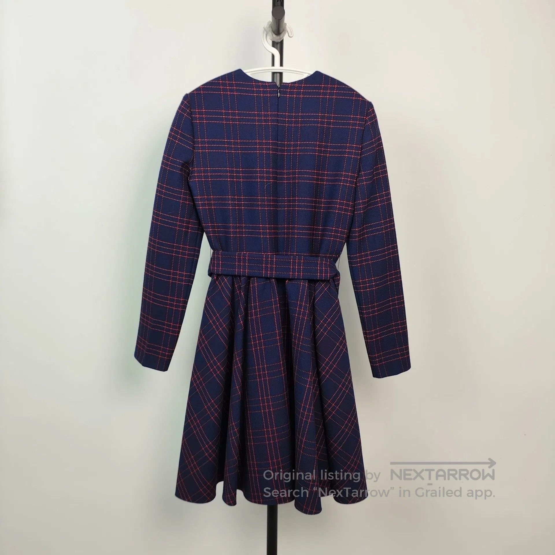 Dior Dior Dark Blue and Red Plaid Crew Neck Long Sleeve Dress| Size XS / US 0-2 / IT 36-38 - 2 Thumbnail