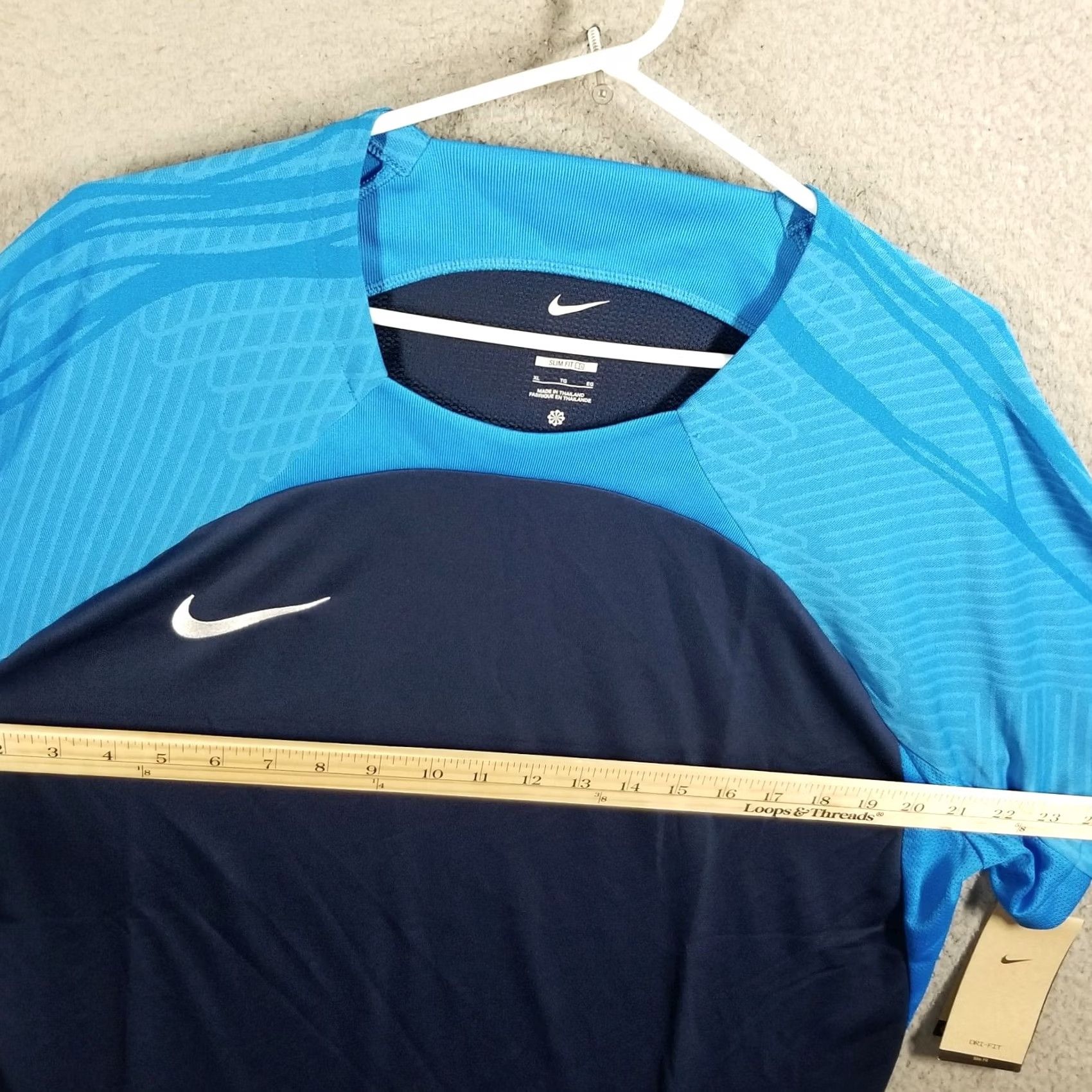 Nike Nike Dri-FIT Slim Fit Shirt Mens XL Black Blue Soccer Training Tee DR0889 Size US XL / EU 56 / 4 - 6 Thumbnail