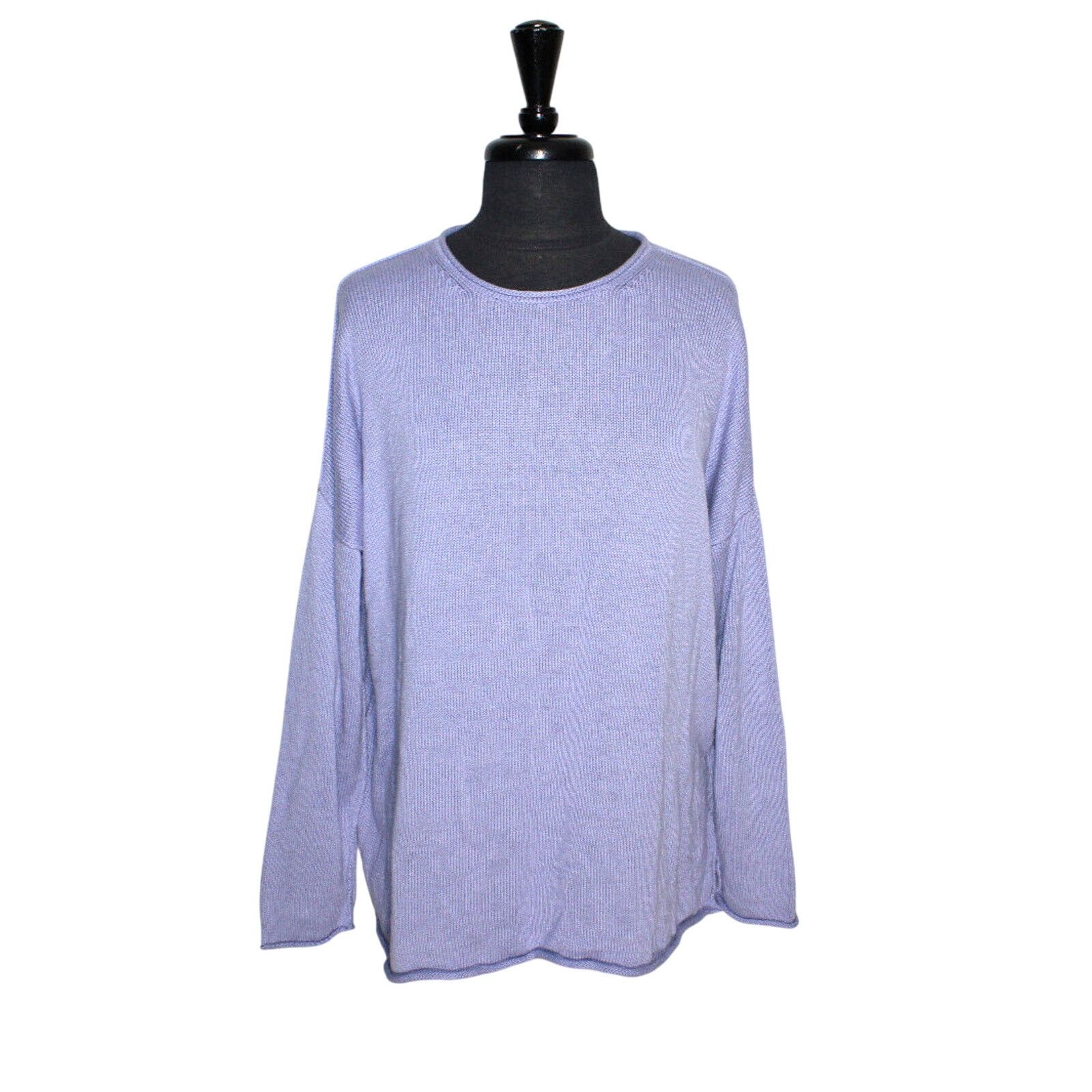 Eileen Fisher EILEEN FISHER Cotton Tencel Rolled Neck Sweater Sz M $198 Size M / US 6-8 / IT 42-44 - 1 Thumbnail