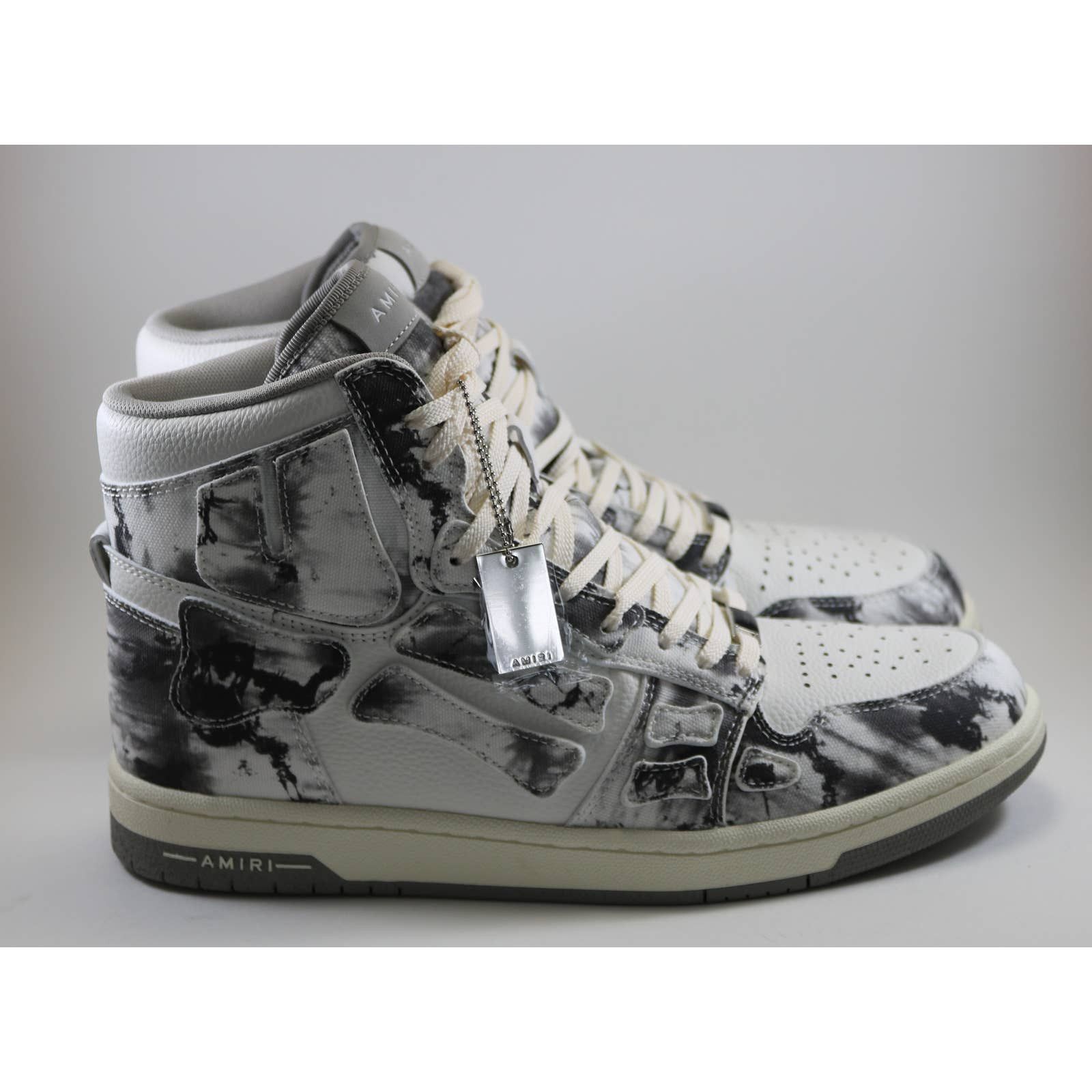Amiri Amiri Skel Top Tie Dye White Black Sneakers Hi Brand New Size US 12 / EU 45 - 4 Thumbnail