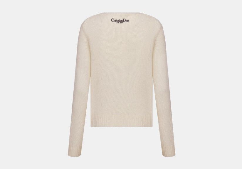 Dior o1w1db10824 Cashmere Sweater in White Size M / US 6-8 / IT 42-44 - 2 Thumbnail