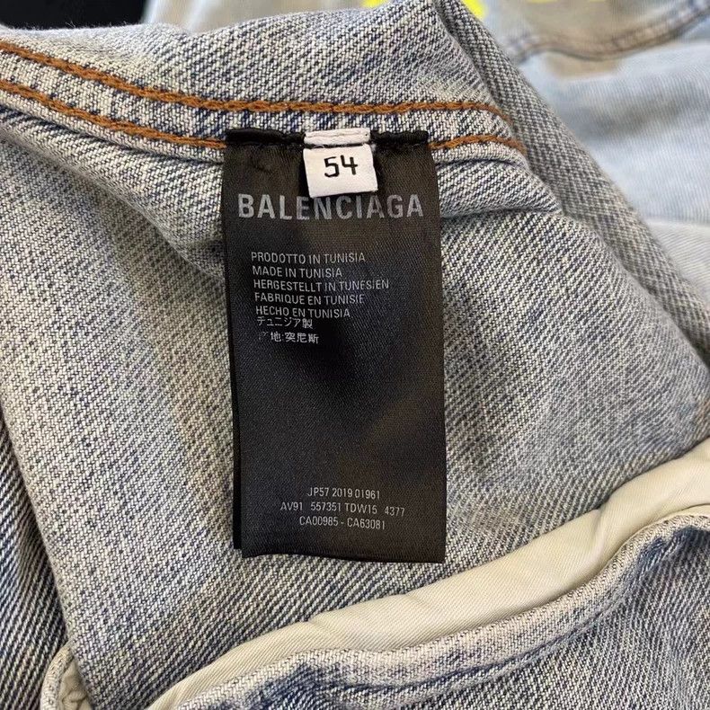 Balenciaga Balenciaga Denim jacket with embroidered yellow logo Size US L / EU 52-54 / 3 - 5 Thumbnail
