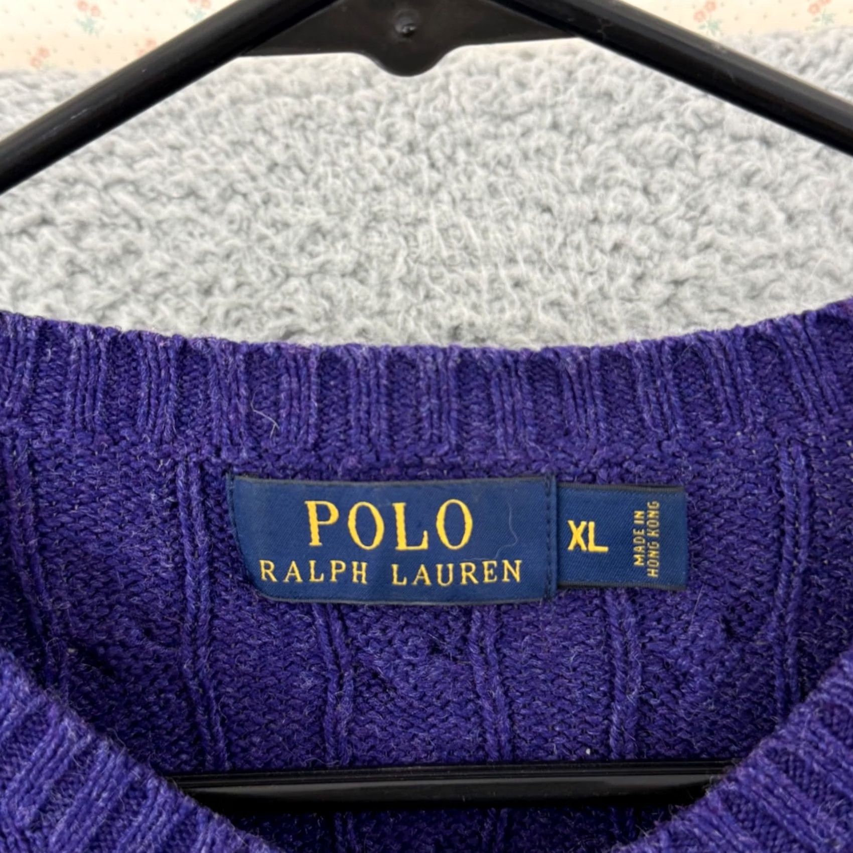 Polo Ralph Lauren VINTAGE Polo Ralph Lauren Sweater Mens XL Purple Long Sleeve 100% Silk Cable Knit Preppy Size US XL / EU 56 / 4 - 6 Thumbnail