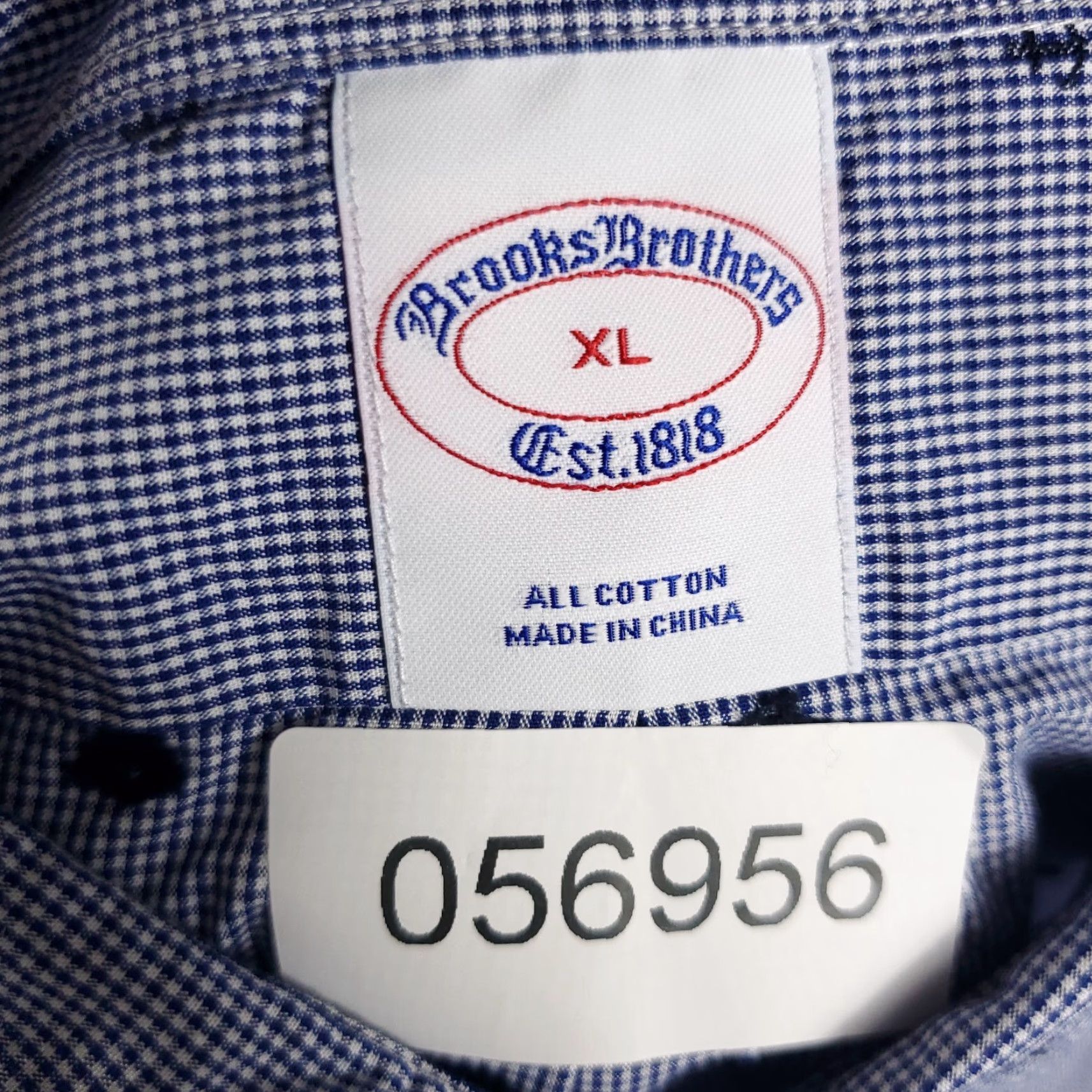 Brooks Brothers Brooks Brothers Shirt Mens XL Blue Check Button-Up Long Sleeve Size US XL / EU 56 / 4 - 7 Thumbnail