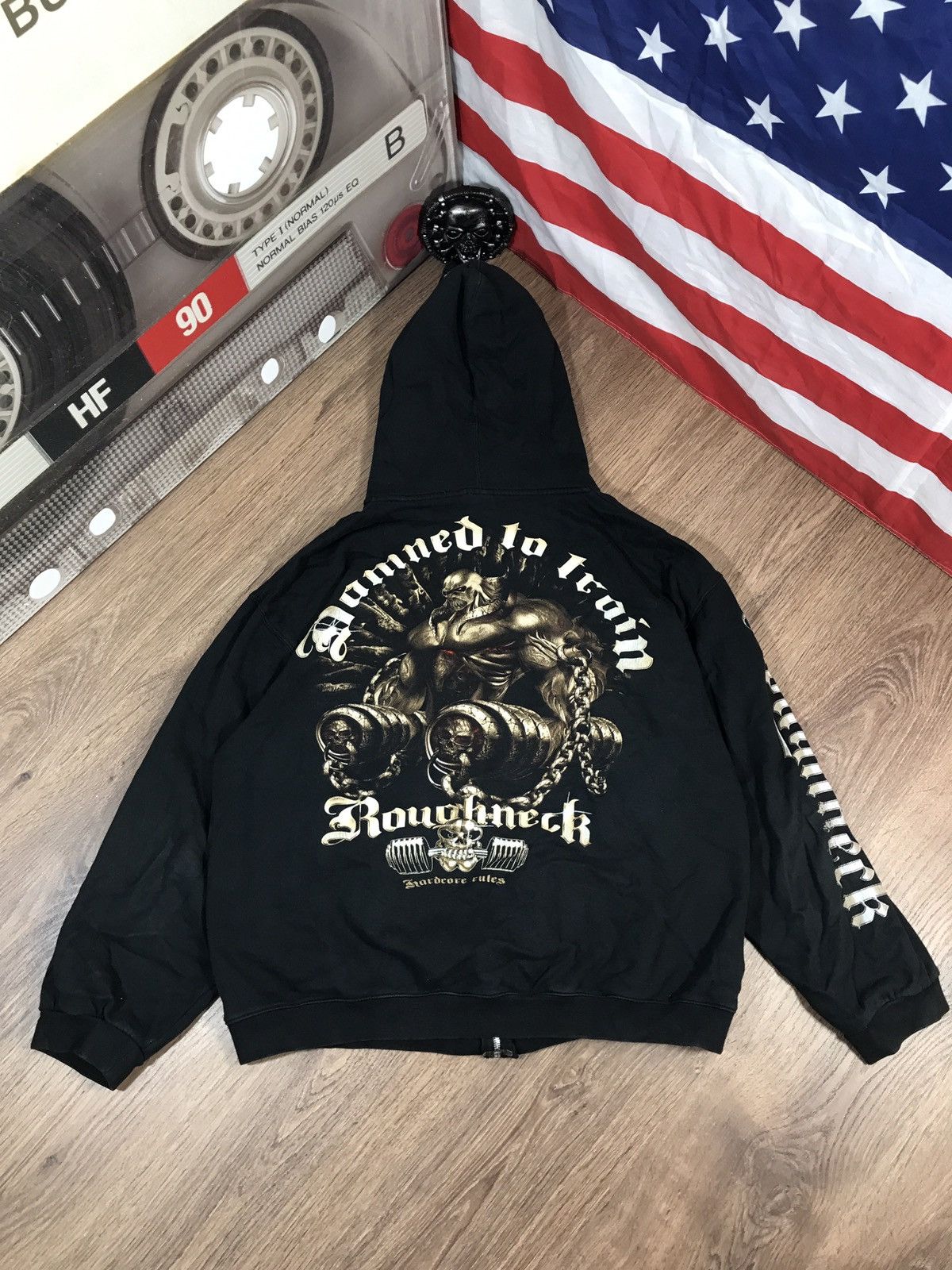 Vintage Vintage Zip Up Hoodie Damned To Train Size US XXL / EU 58 / 5 - 1 Thumbnail