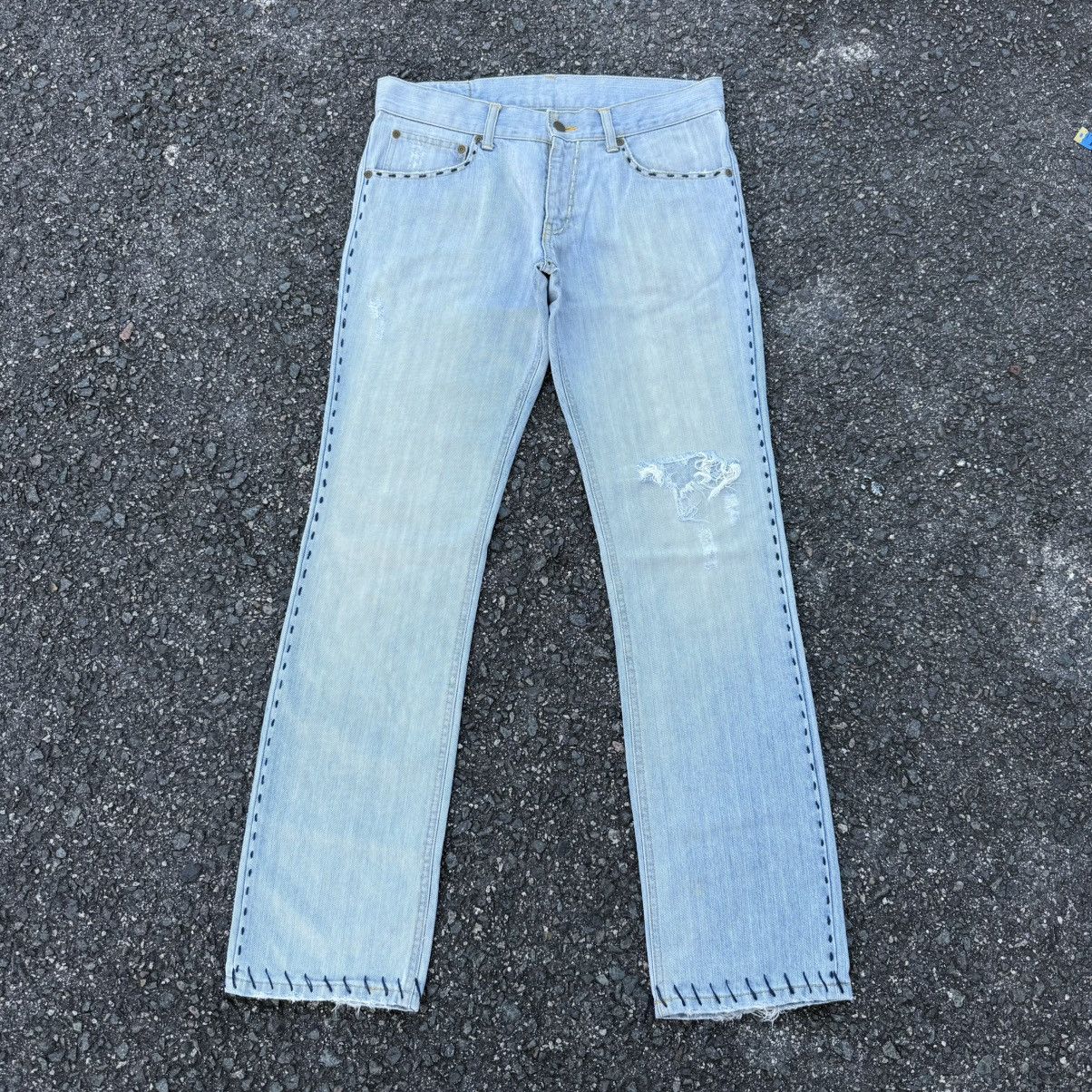 Nicole Club W33 VINTAGE NICOLE MONSIEUR STRAIGHT FADED DENIM PANTS Size US 33 - 2 Thumbnail