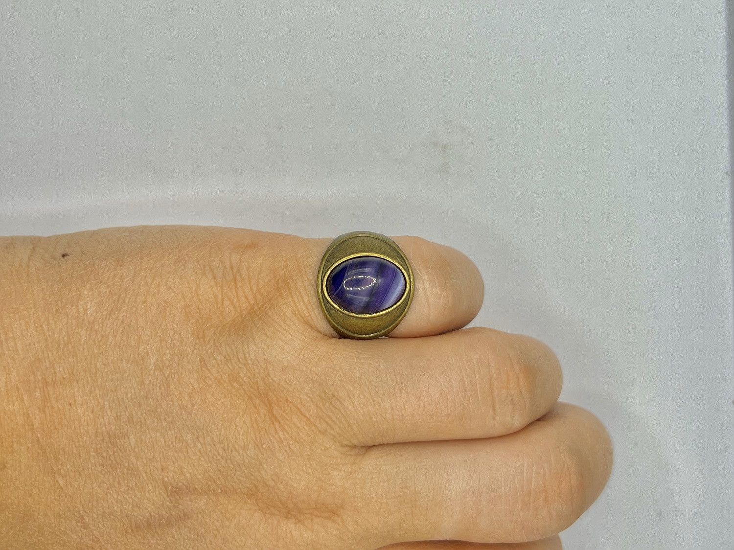 Handmade Amethyst Crystal Bronze Ring - Size 7.25 Size ONE SIZE - 4 Thumbnail