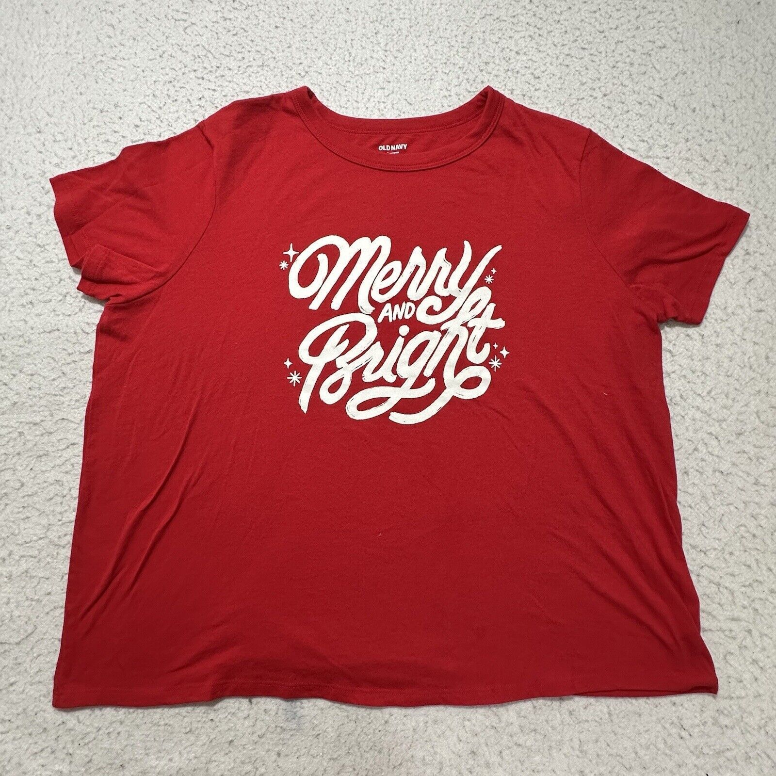 Old Navy Old Navy XL Merry And Bright Christmas Red Graphic T Shirt Size XL / US 12-14 / IT 48-50 - 1 Thumbnail