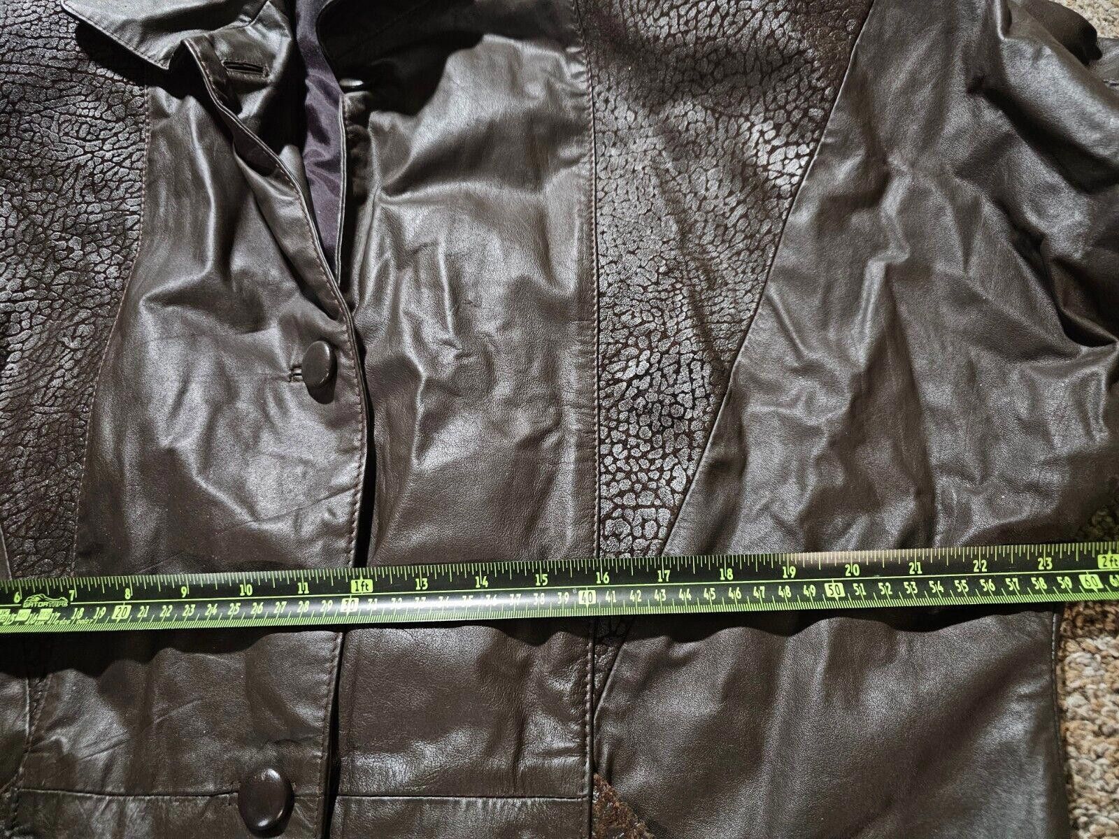 Designer Comint Argentina Long Trench Brown Leather Women Coat S Size S / US 4 / IT 40 - 6 Thumbnail