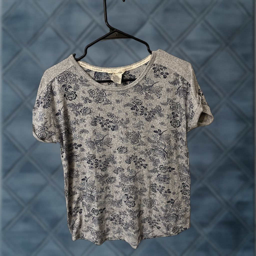 Lucky Brand VINTAGE Lucky Brand Sleep Shirt Women Short Sleeve Gray Floral Cotton Modal S/L Lounge Size S / US 4 / IT 40 - 1 Thumbnail