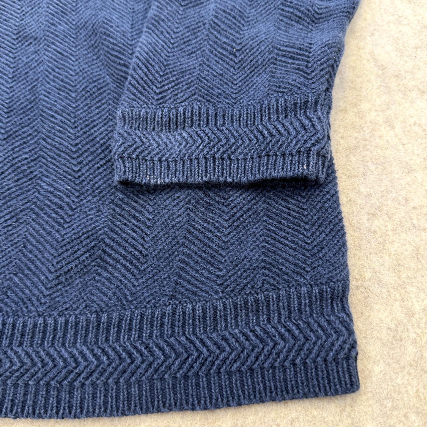 Chaps Chaps Ralph Lauren Sweater Mens Medium Blue Cotton Herringbone Knit Pullover Size US M / EU 48-50 / 2 - 3 Thumbnail