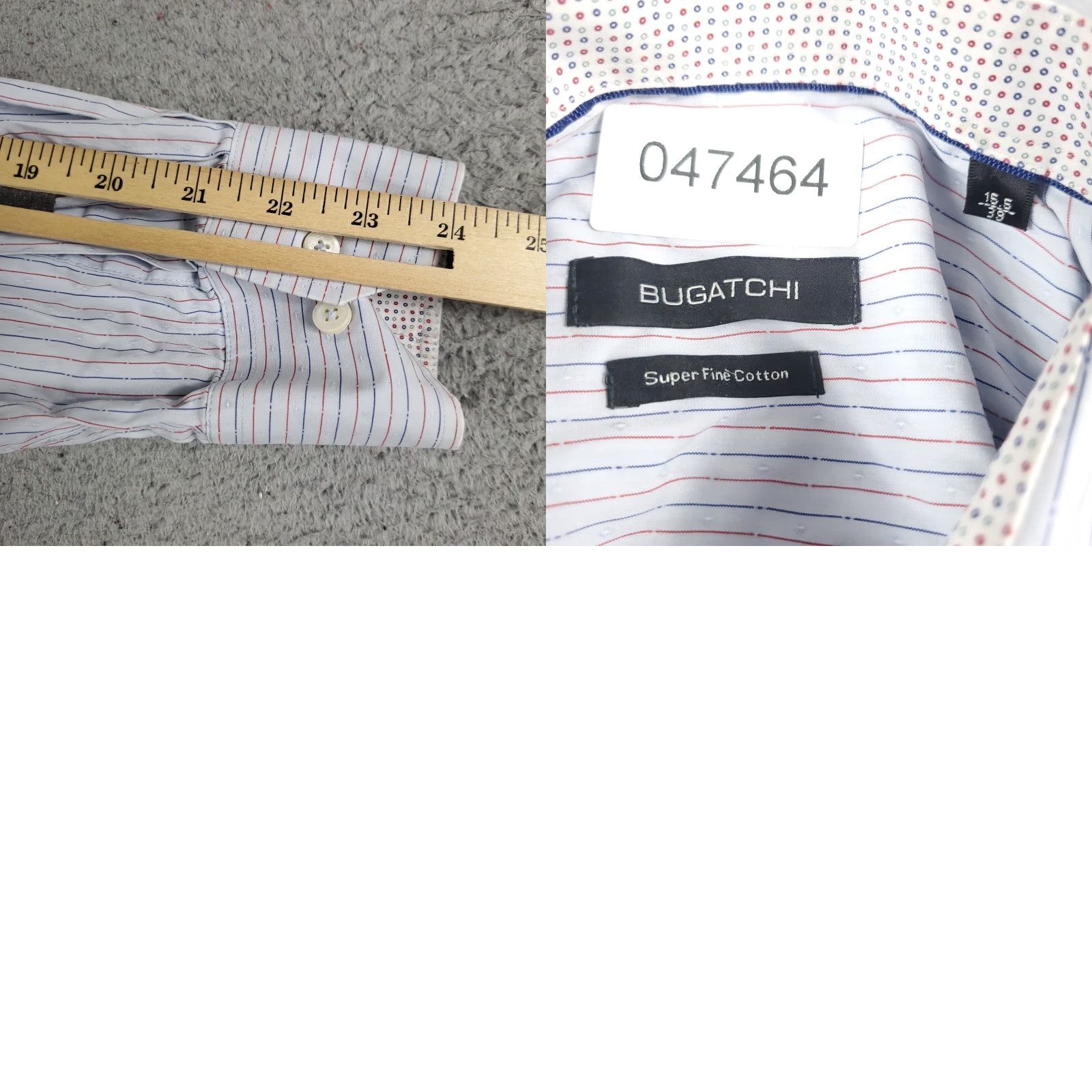 BUGATCHI Bugatchi Uomo Dress Shirt Mens 15.5 Blue Striped Long Sleeve Button-Up Casual Formal Size 40R - 8 Thumbnail