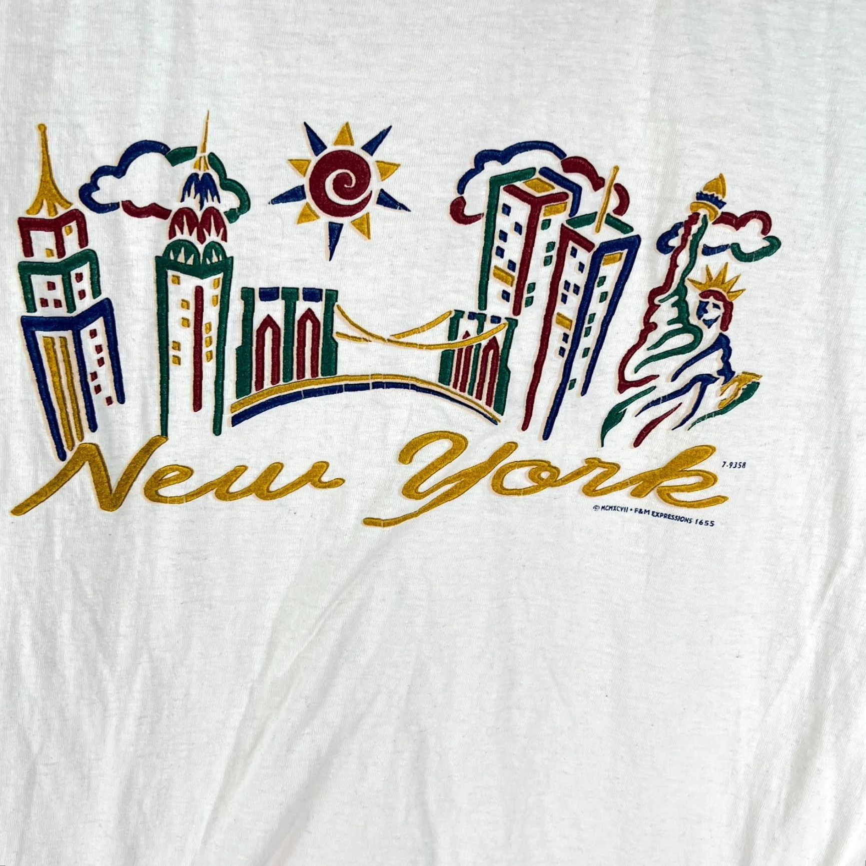 Sea New York VINTAGE New York Art Graphic Tee T-Shirt Adult XL White Classic Fit Mens Size US XL / EU 56 / 4 - 2 Thumbnail