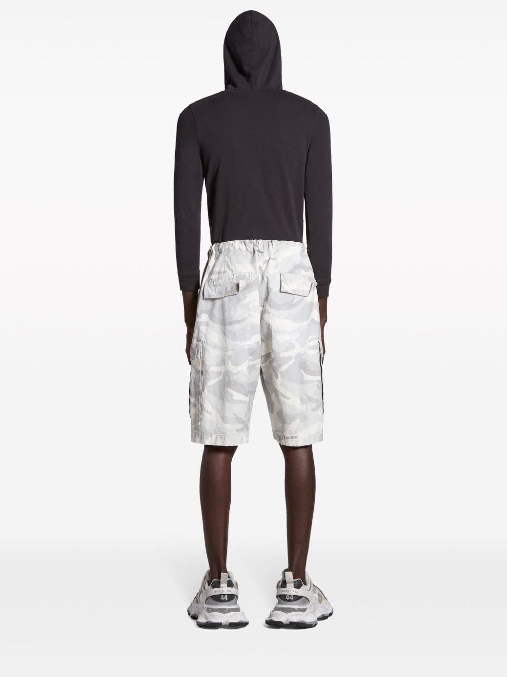 Balenciaga o1bcso1str0425 Cargo Shorts in Light Grey/White Size US 28 / EU 44 - 4 Thumbnail