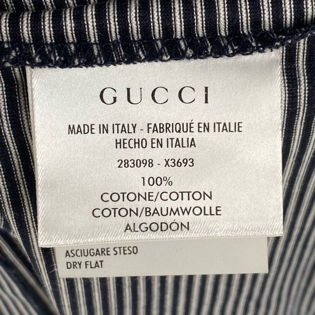 Gucci Gucci black and white striped pocket embroidery double G sh Size US M / EU 48-50 / 2 - 5 Thumbnail