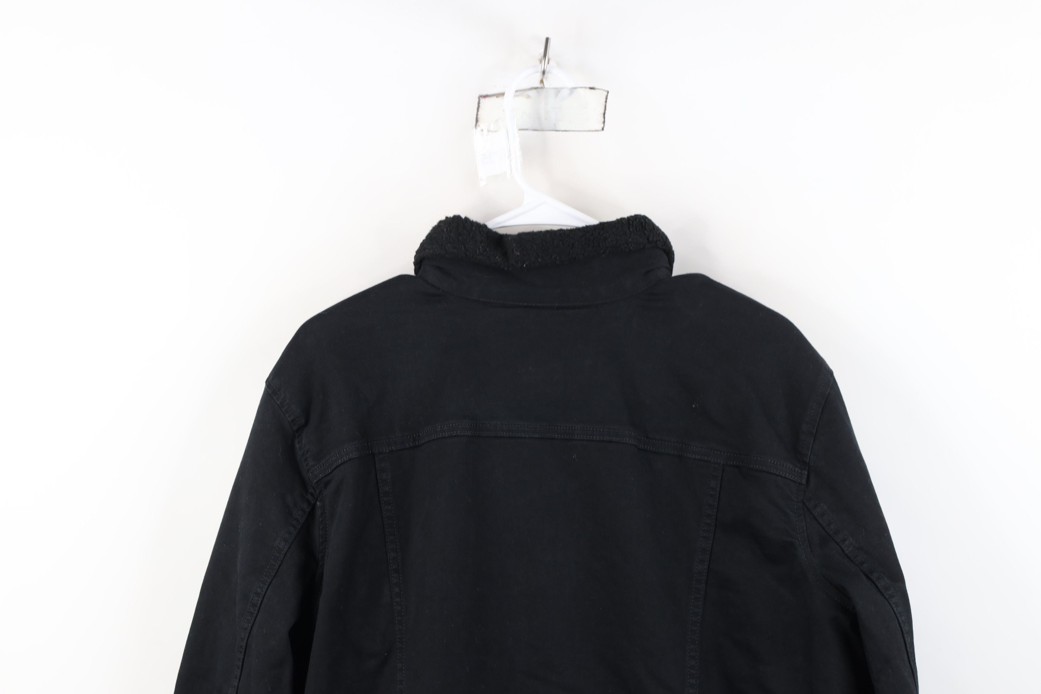 Gap Vintage Y2K Gap Fleece Lined Denim Trucker Jacket Black Size XL / US 12-14 / IT 48-50 - 14 Thumbnail