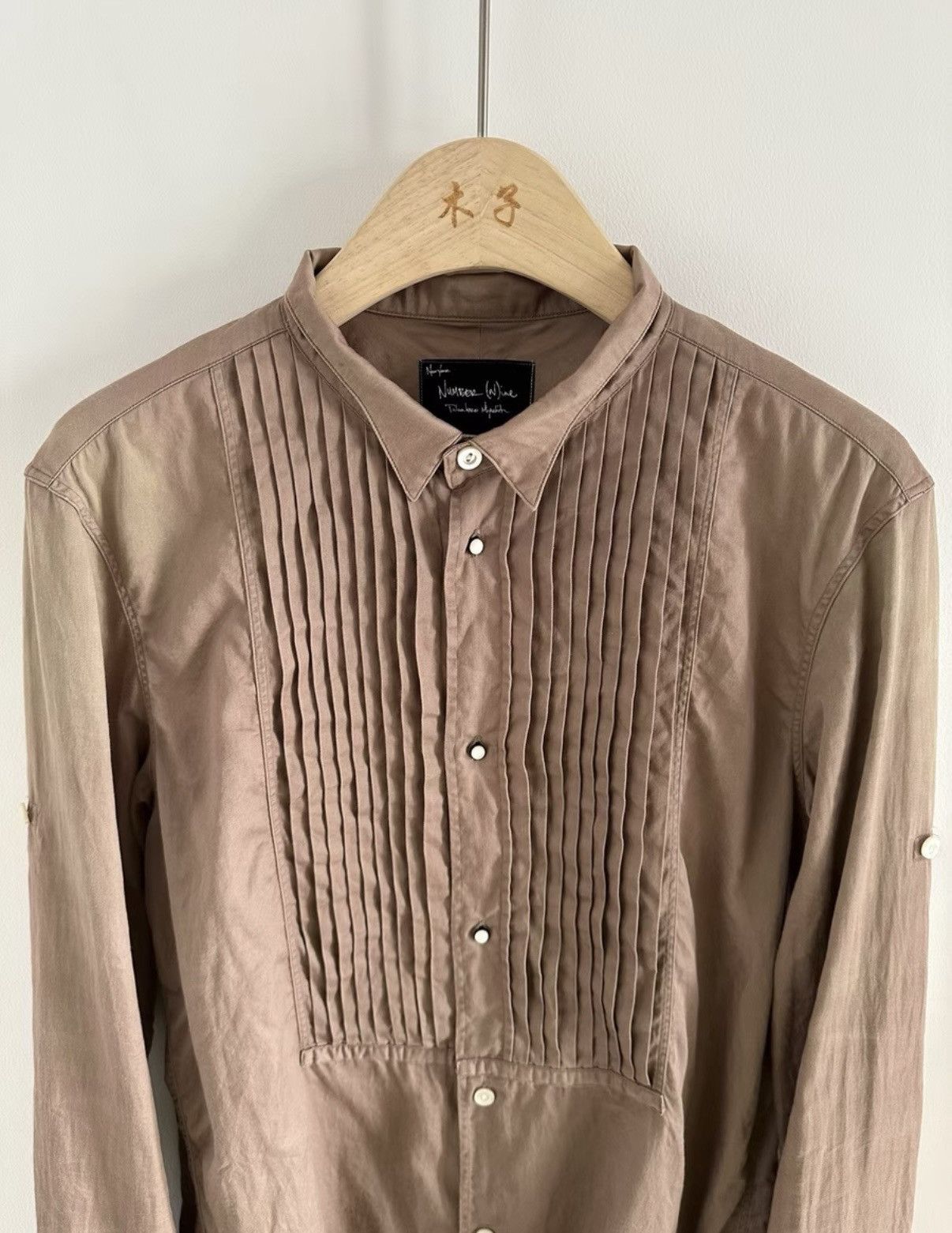 Number (N)ine Number (N)ine 07SS About A Boy Ruched front placket shirt Size US M / EU 48-50 / 2 - 5 Thumbnail