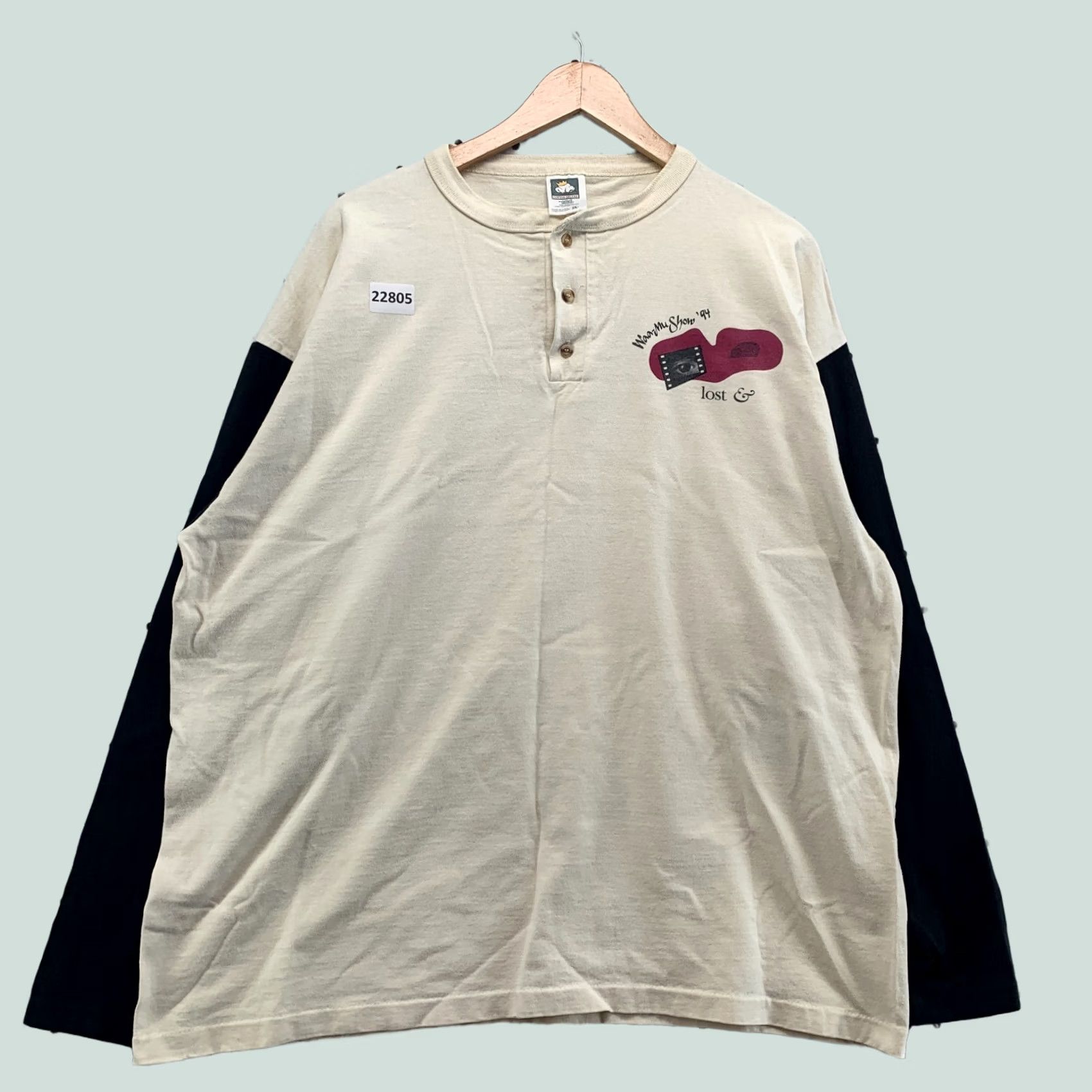 Vintage VINTAGE WAA-MU Show Henley Shirt Beige Long Sleeve Lost & Found Mens 2XL 1994 Size US XL / EU 56 / 4 - 1 Thumbnail