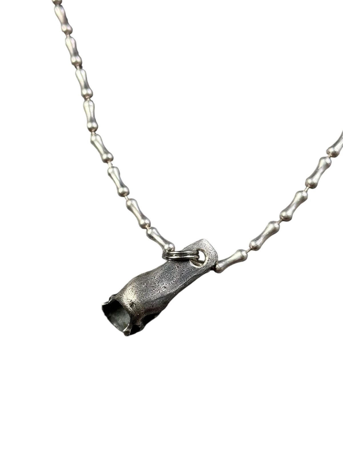 Vintage ALPHA STAR STERLING SILVER BONES AND SHADOW SKULL NECKLACE Size ONE SIZE - 6 Thumbnail