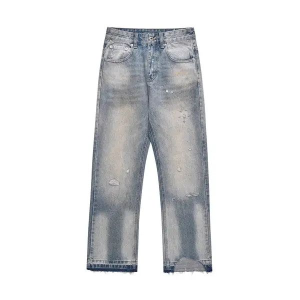 Jean Men's street style washed dirty ripped jeans Size US 32 / EU 48 - 1 Thumbnail