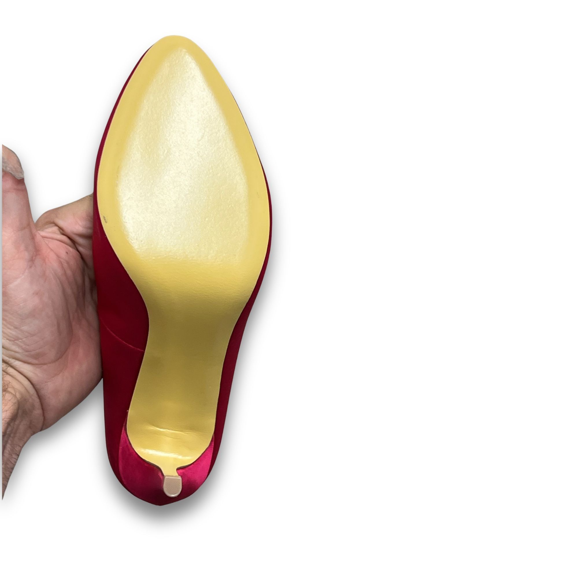Other Audrey Brooke Fuchsia Bella Heels 8.5M Satin Upper & Leather Size US 8.5 / IT 38.5 - 3 Thumbnail