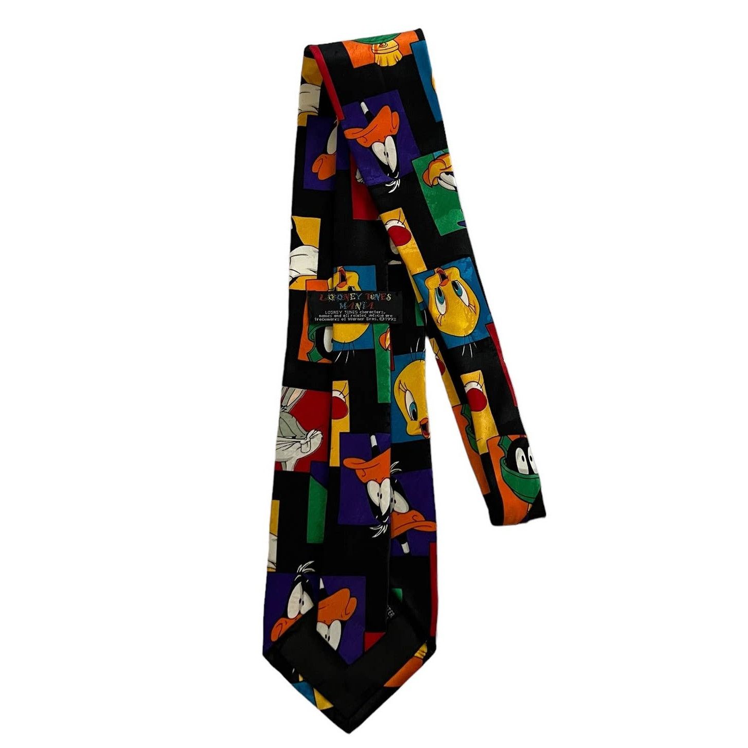 Warner Bros Looney Tunes Mania Vintage Black Tweety Bugs Daffy Tie Size ONE SIZE - 4 Thumbnail
