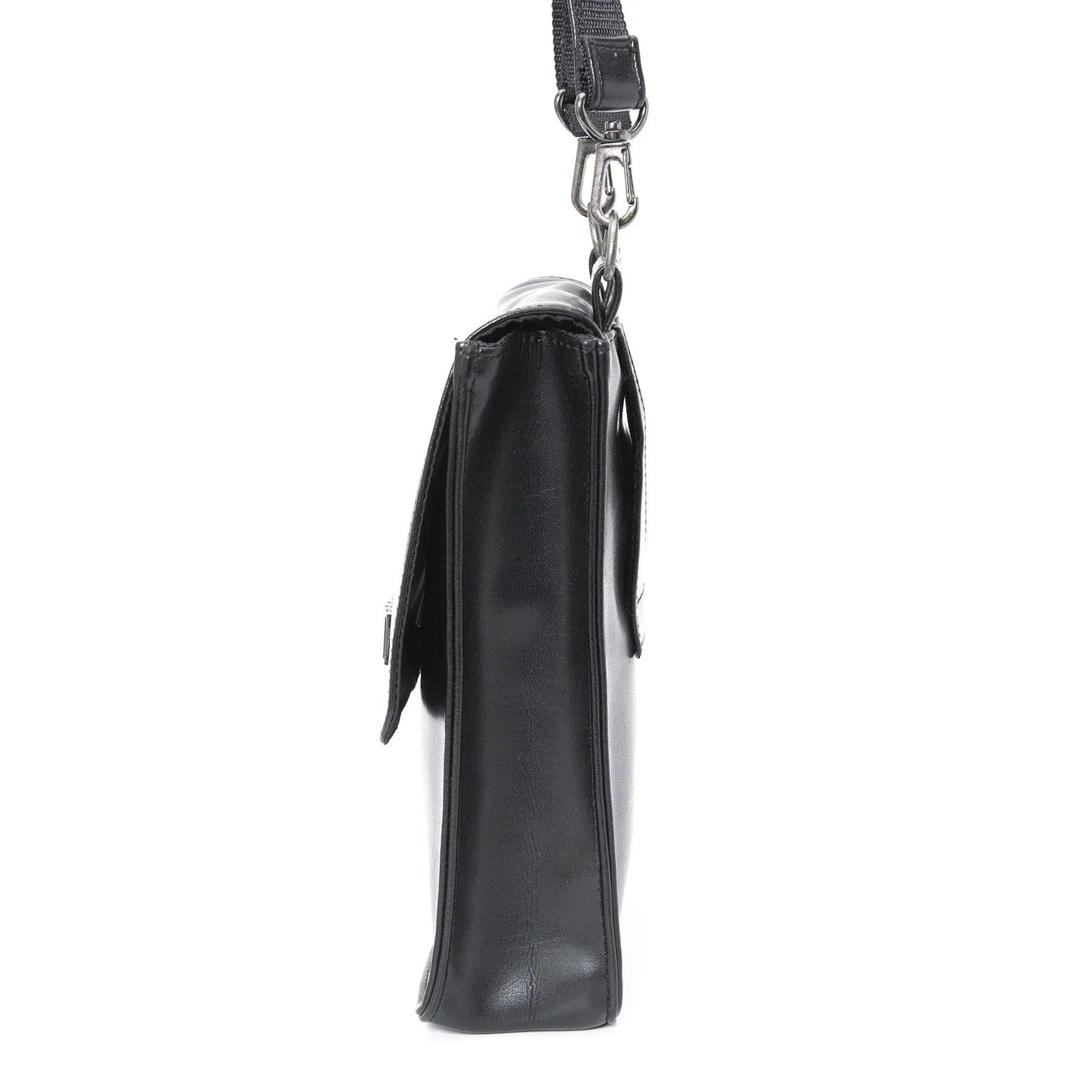 Jean Paul Gaultier Faux Leather Metal Plate Shoulder Bag in Black Size ONE SIZE - 4 Thumbnail