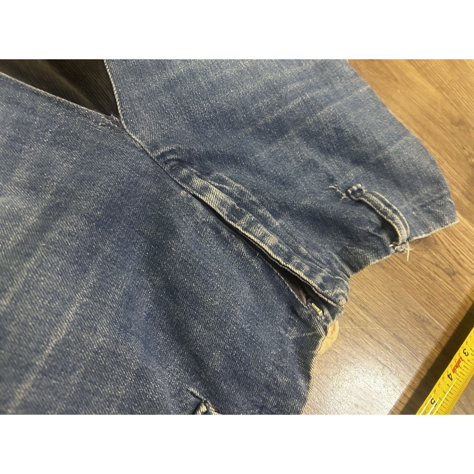 Other Vintage Homemade Denim Leather Velvet Quilted Sewn Skirt Size 26" / US 2 / IT 38 - 22 Thumbnail