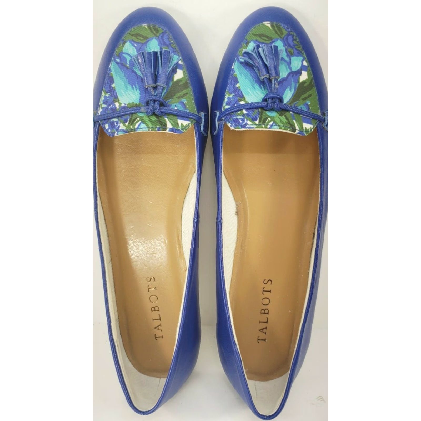 Talbots Talbots Flats Women's 7M Blue Tassel Painted Floral Vamp Very Cute! Shoes are in Like New Condition but have been worn once. Pre-owned. Size US 7 / IT 37 - 6 Thumbnail